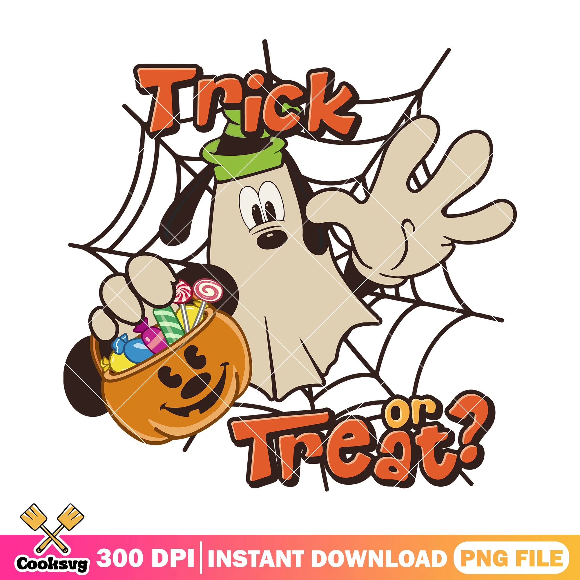 Goofy trick or treat png, halloween candy png, disney characters png