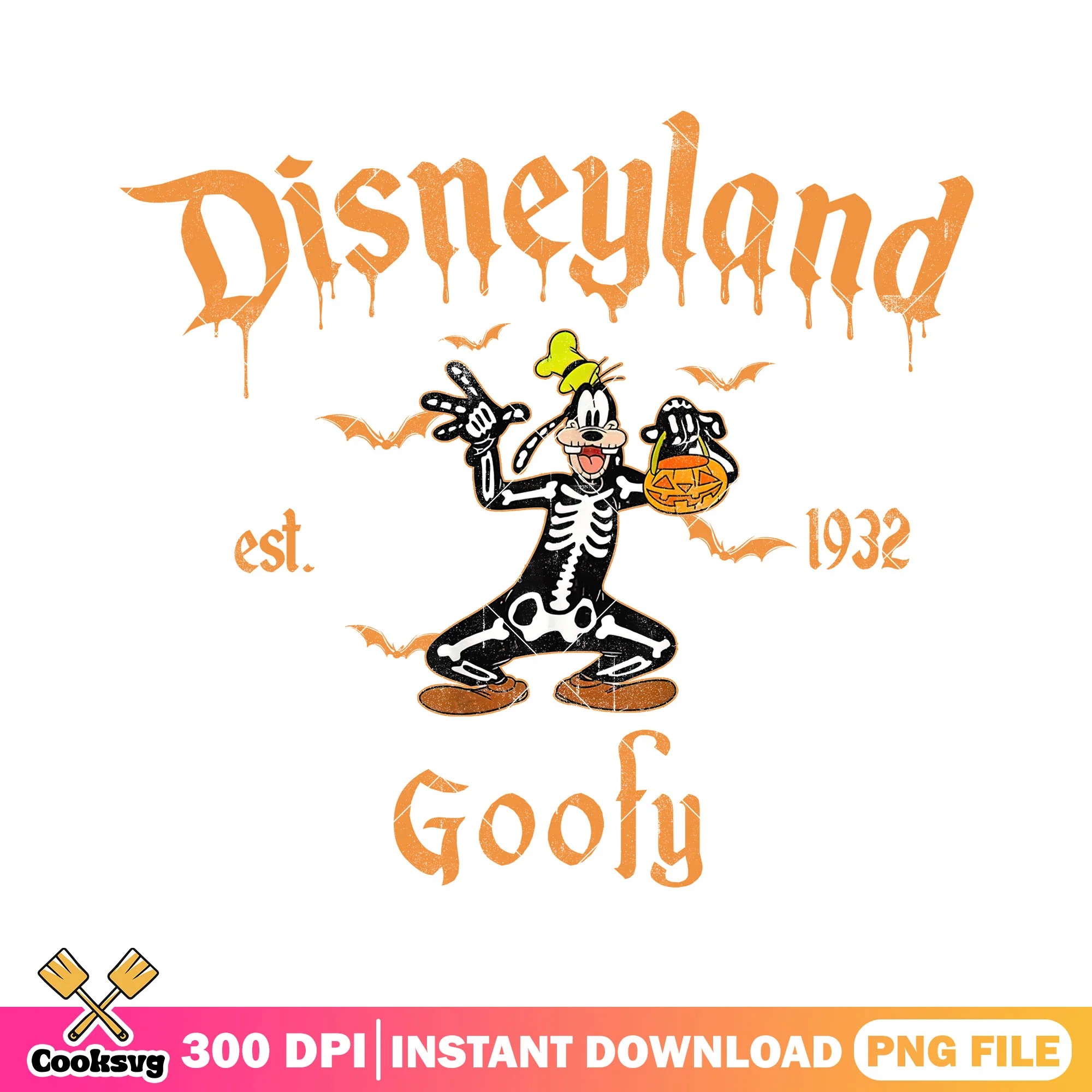Goofy with skeleton outfit png, goofy cute png, halloween event png