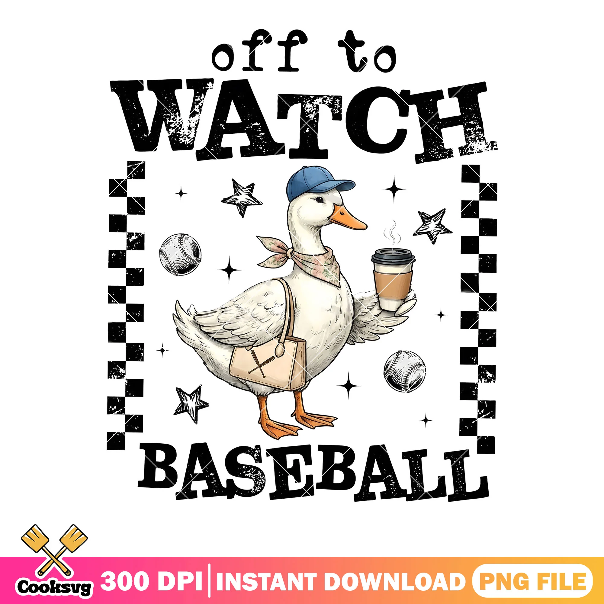 Goose coffee baseball png, goose lovely png, baseball png
