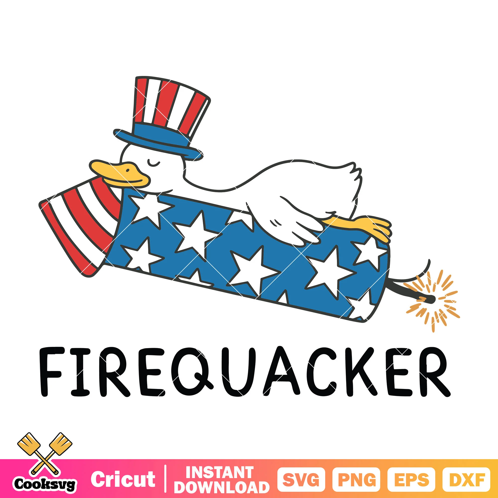 Goose fire quacker svg, silly goose svg, goose 4th of july svg