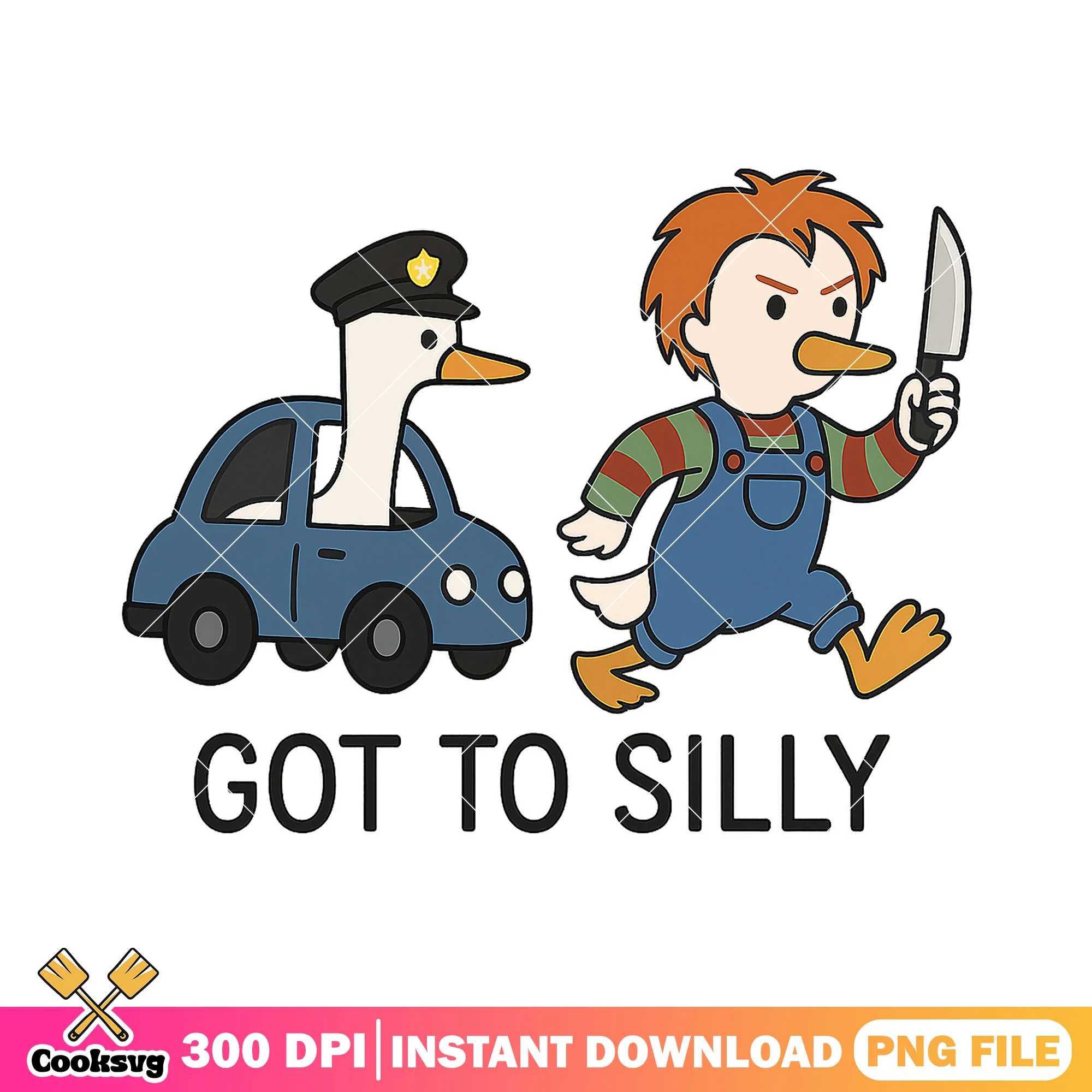 Got to silly design png, movies chucky png, halloween spirit png