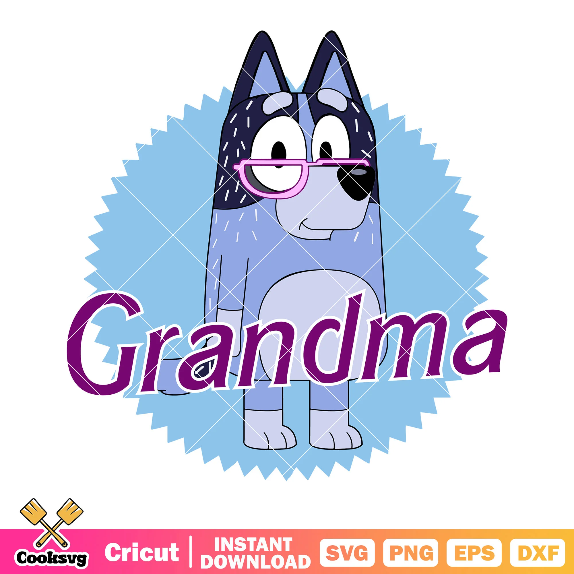 Grandma of bluey svg, chris heeler svg, cartoon for kids svg