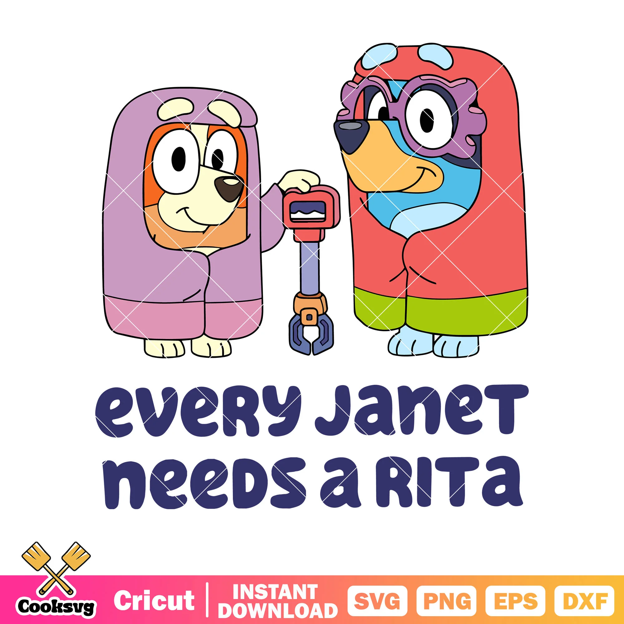 Granny every janet needs a rita svg, bluey pajamas svg, bluey rita svg