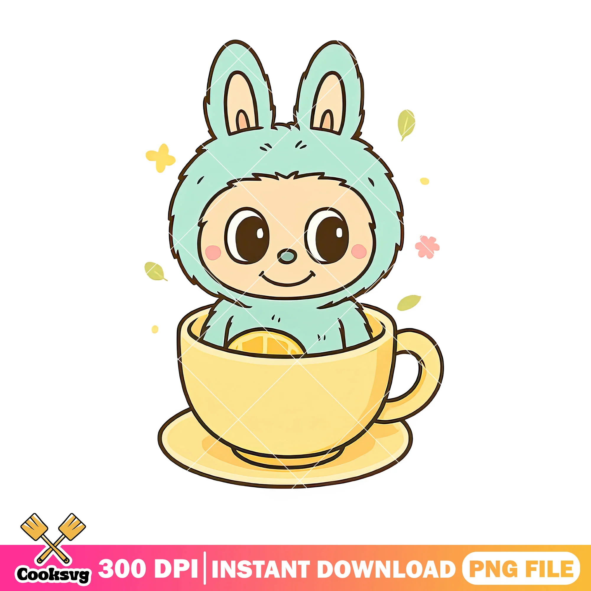 Green labubu yellow cup png, labubu near me png, popmart labubu png