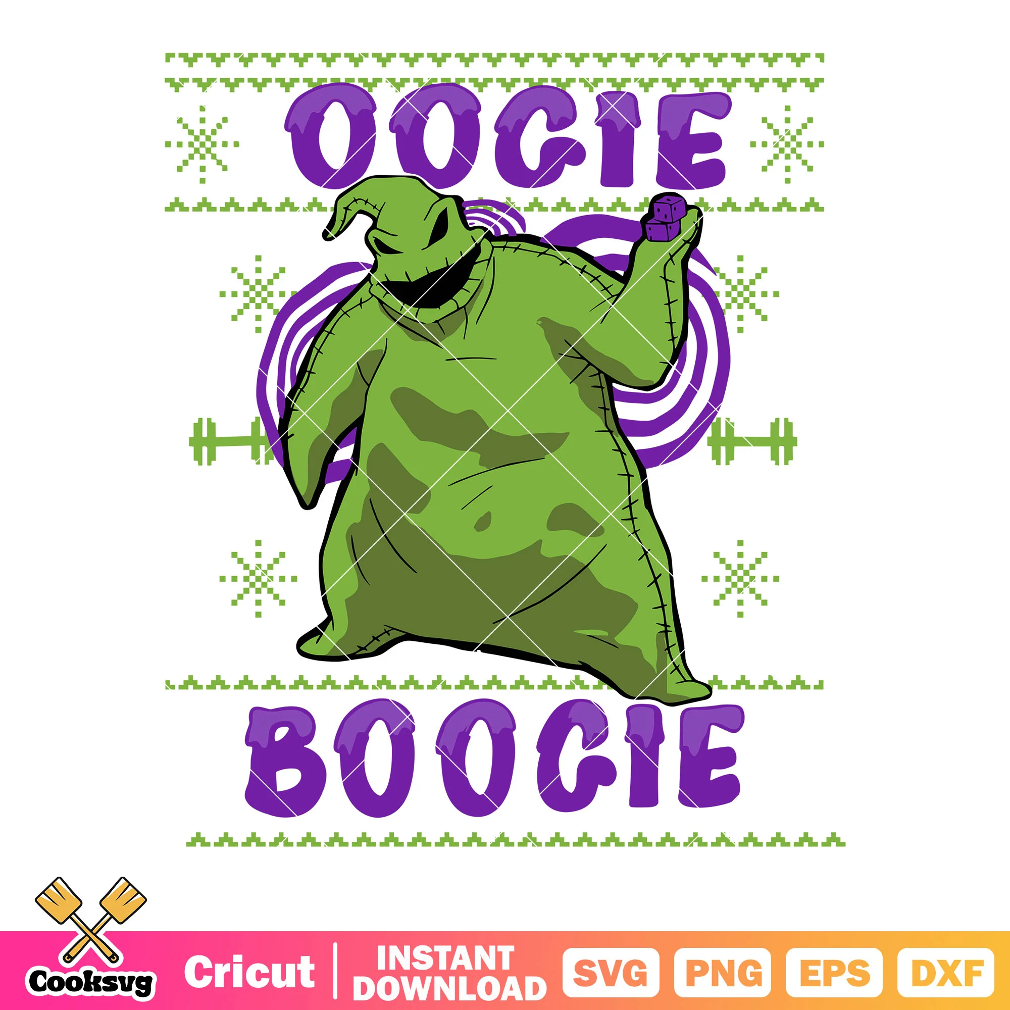 Green monster svg, oogie boogie svg, green snowflake svg