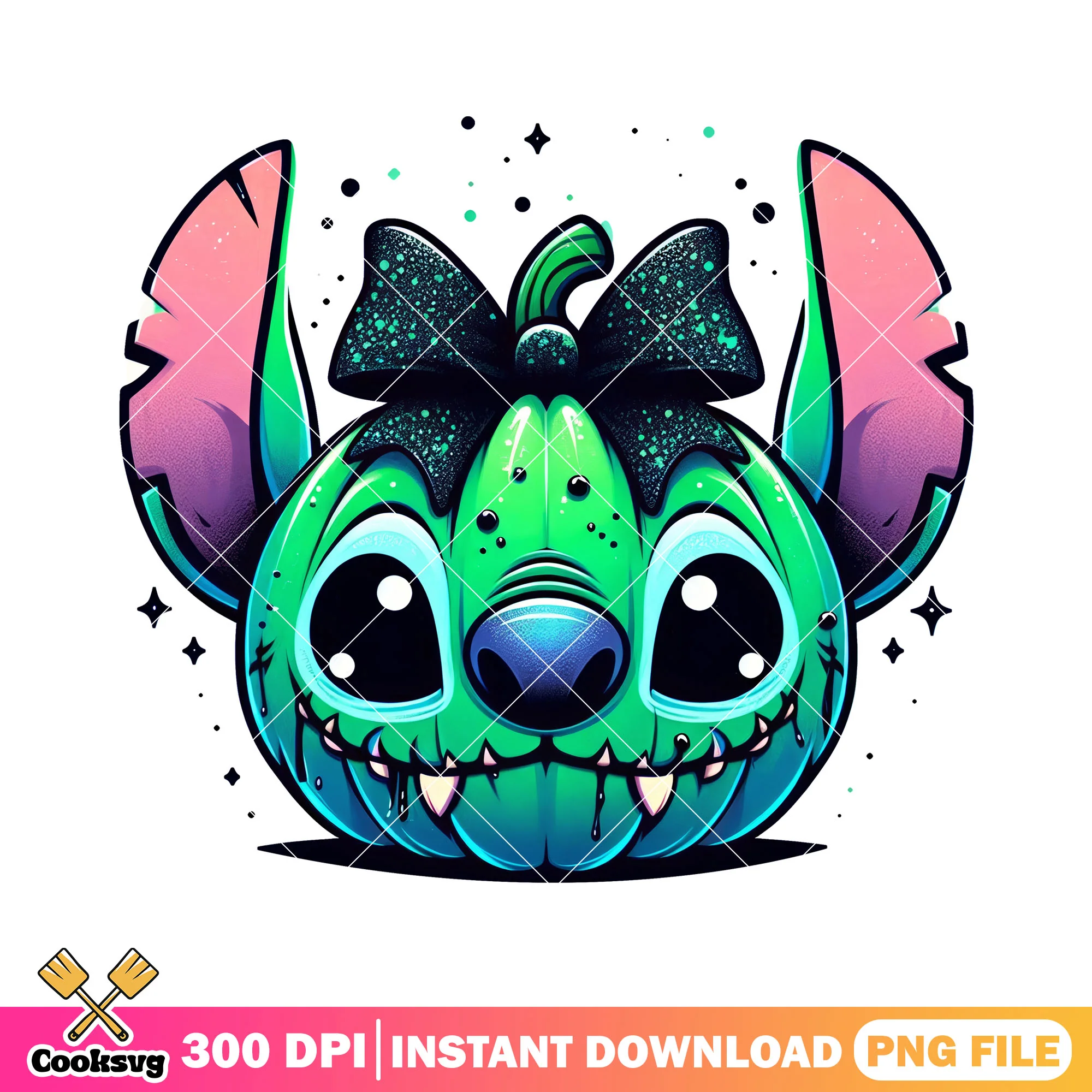 Green stitch pumpkin halloween design png, halloween costume ideas png