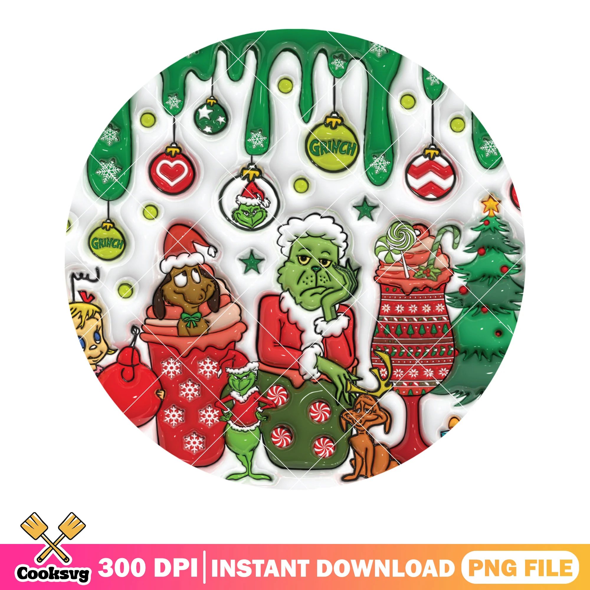 Grinch bored face png, christmas vibes png, christmas tree png