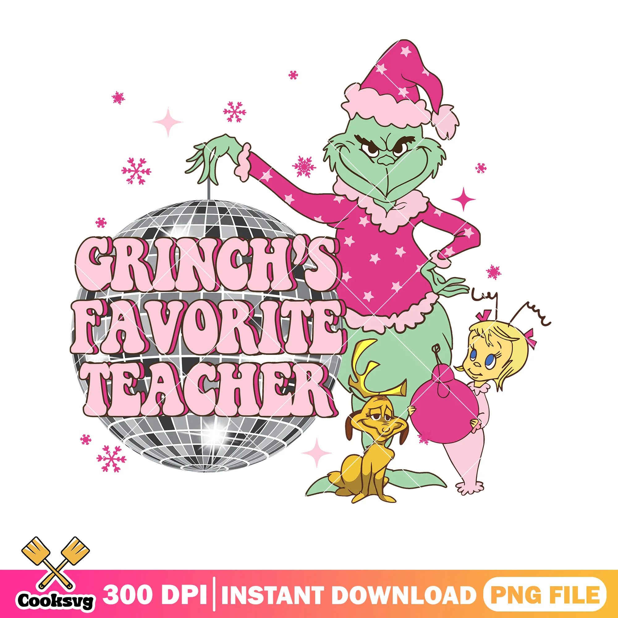 Grinch favorite teacher png, max the dog png, christmas designs png