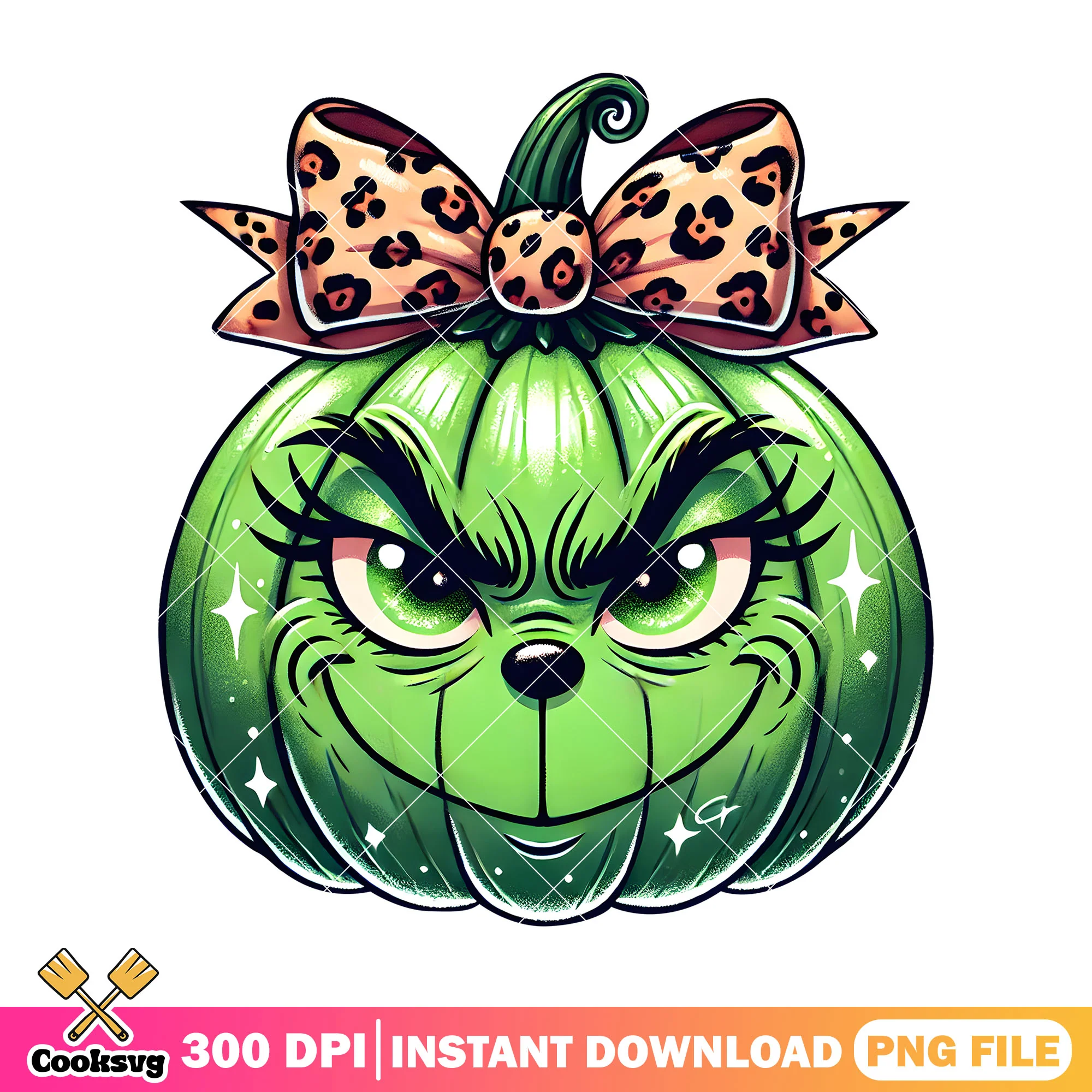 Grinch keopard pumpkin png, halloween kids png, grinch movie png