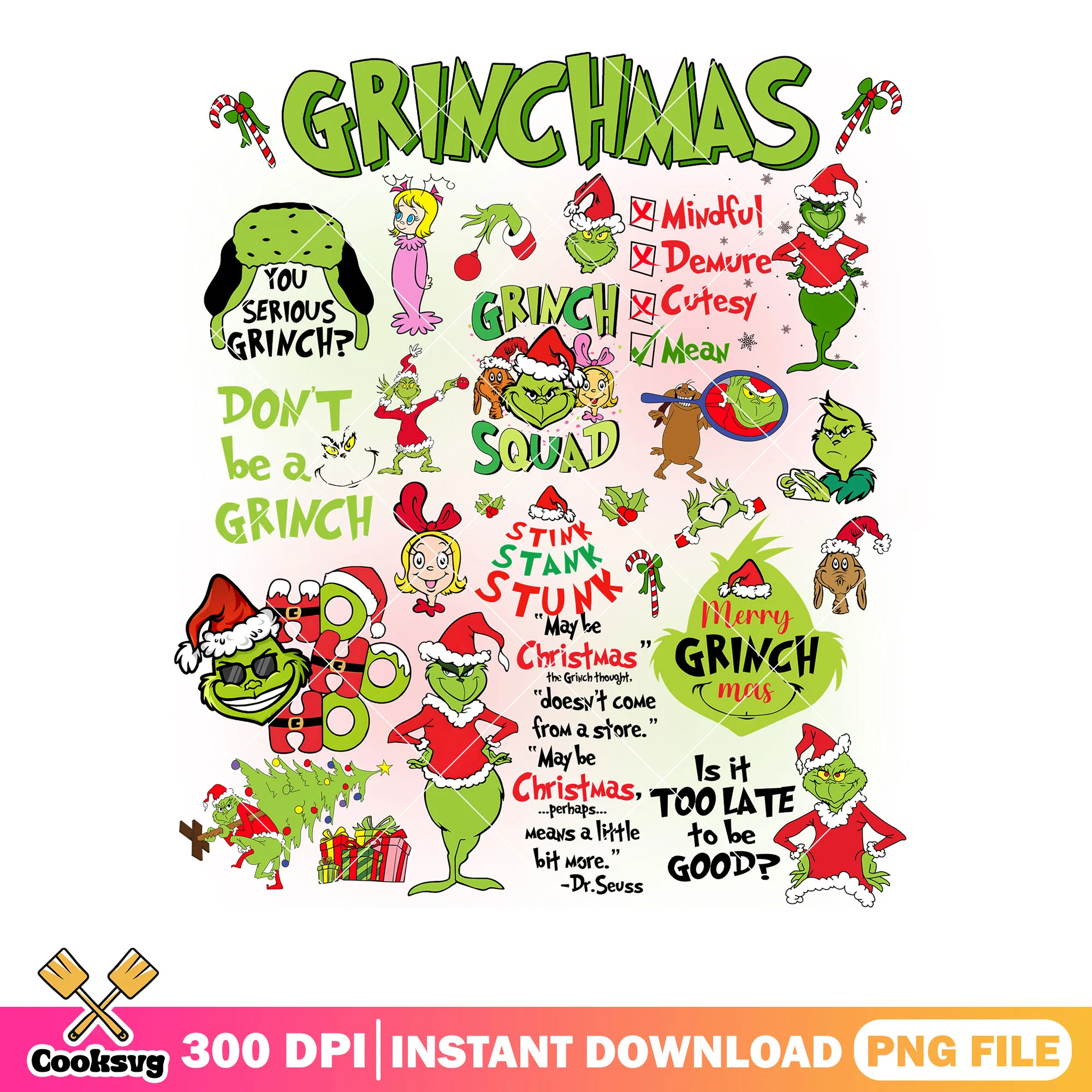 Grinch Squad png, grinchmas png, how the grinch stole christmas png