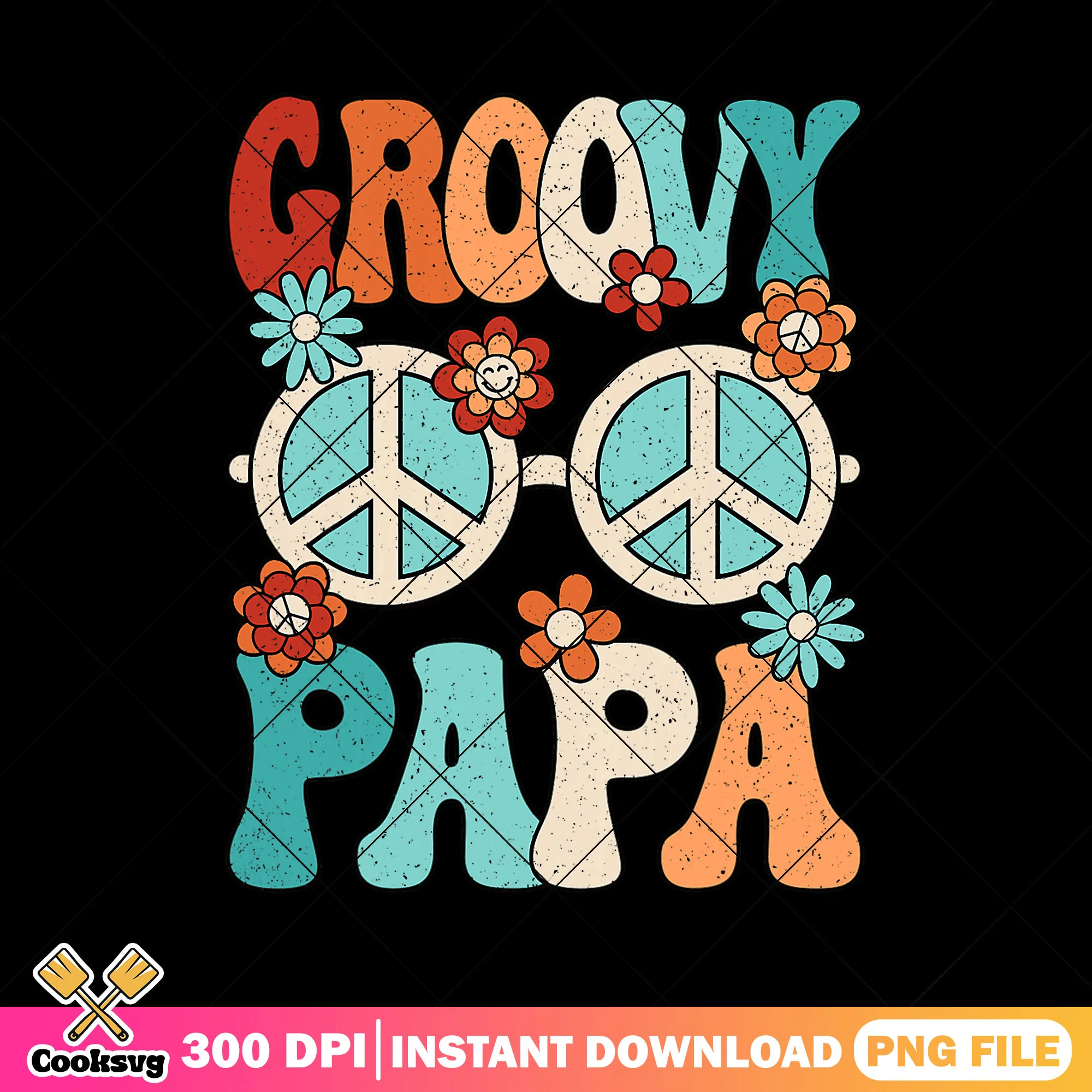 Groovy papa sunglasses file png, hot dad summer png, father day png