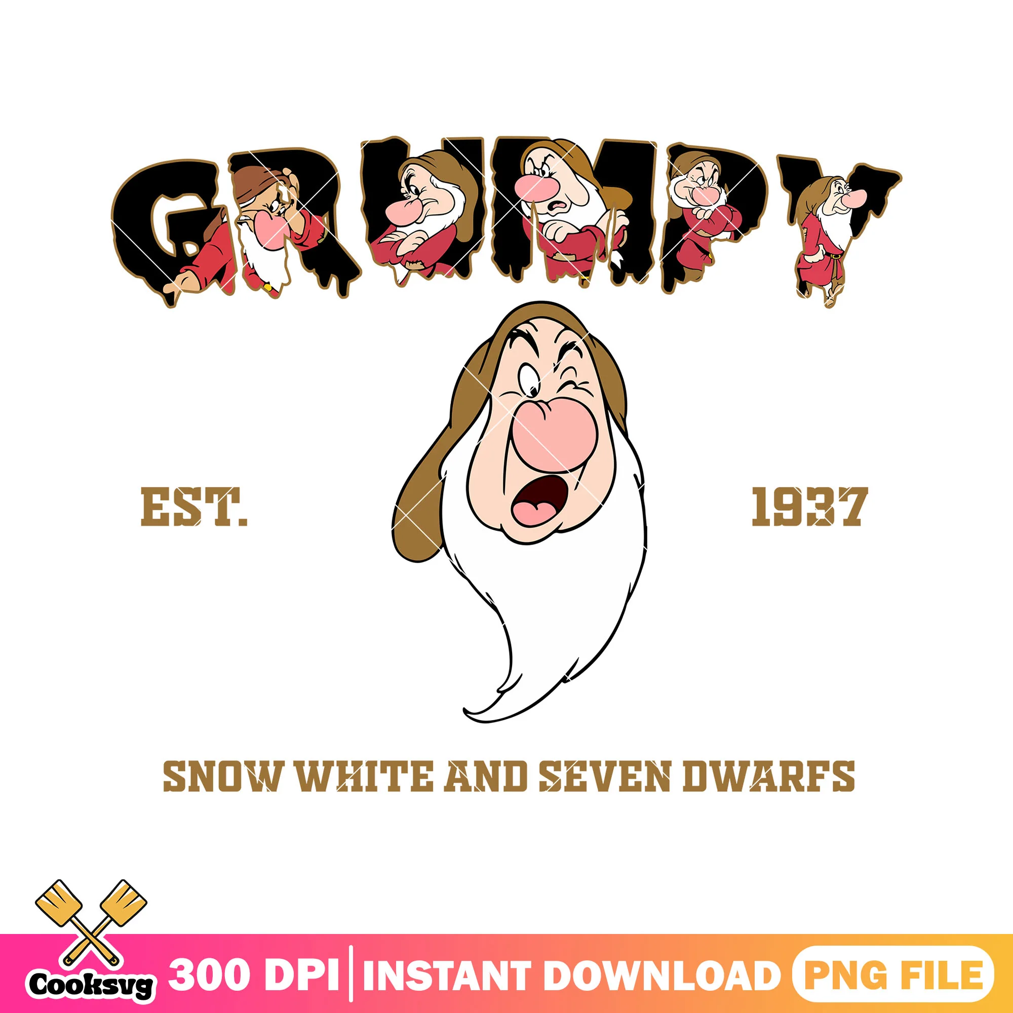 Grumpy est 1937 png, grumpy dwarf png, walt disney png