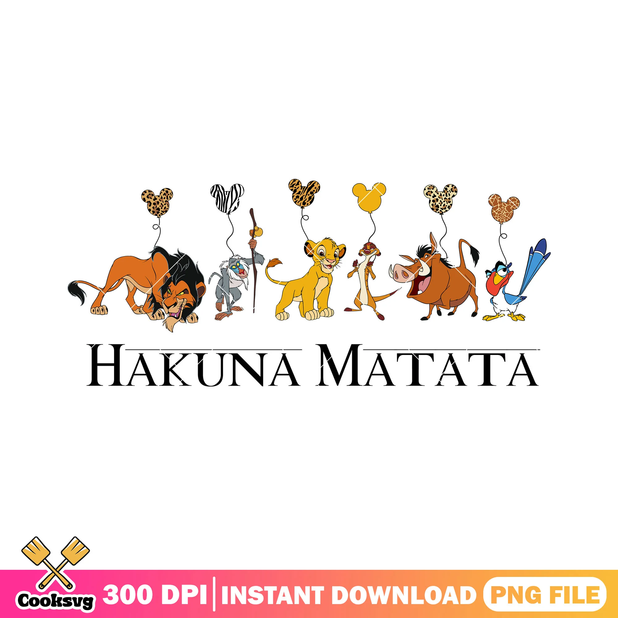 Hakuna matata mickey balloon png, mickey head png, lion king png