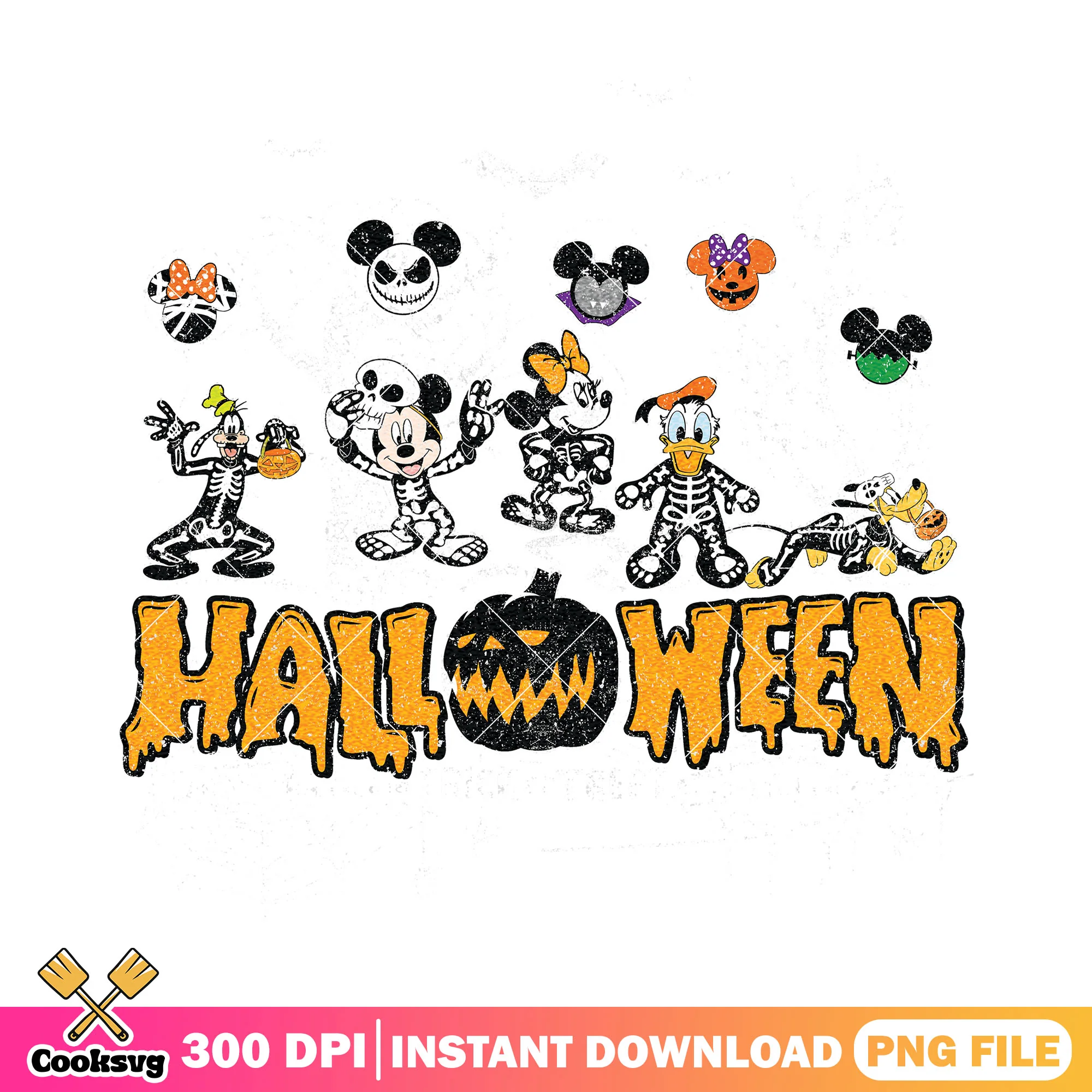 Halloween day mickey png, disney plus png, halloween movies png