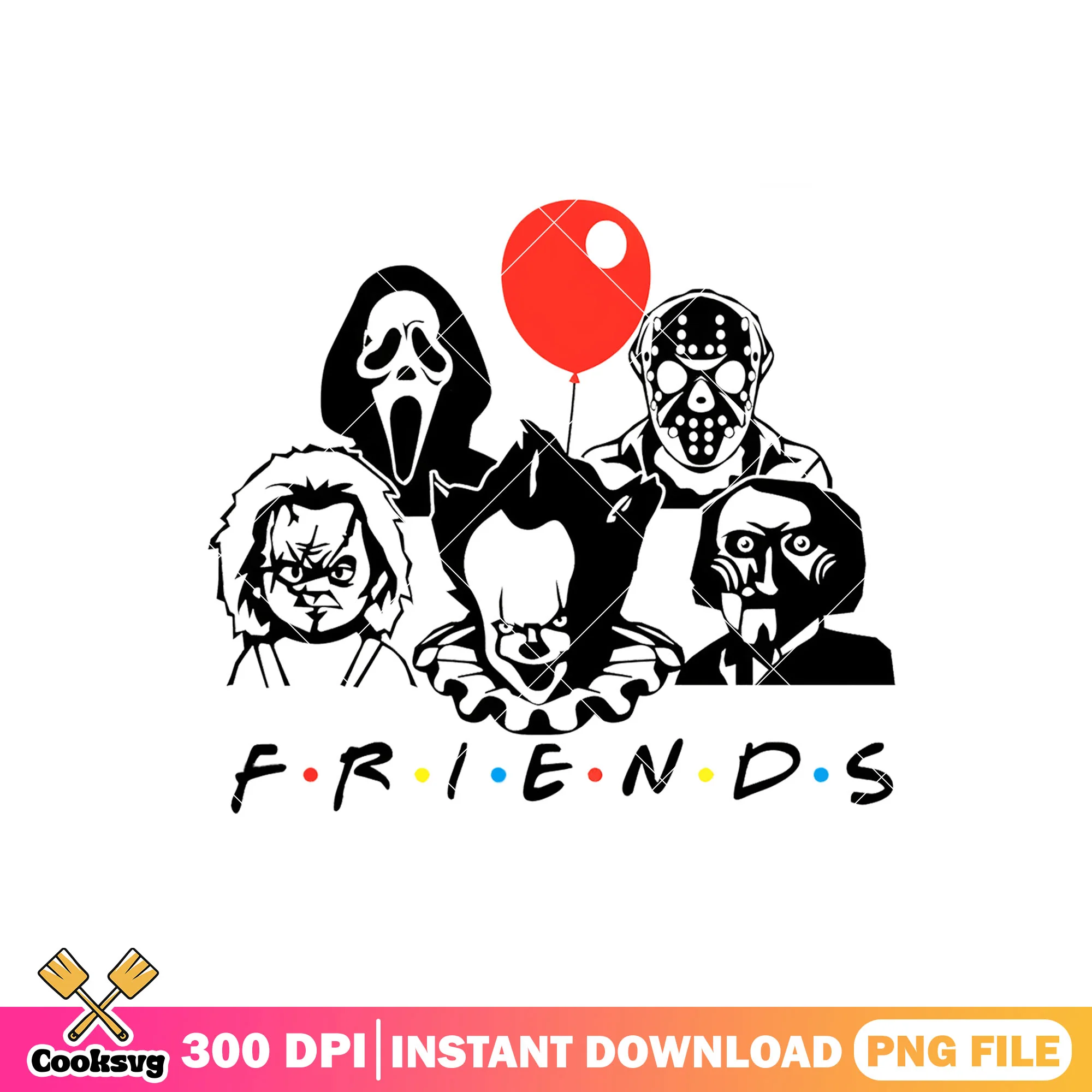 Halloween friends characters design png, horror friends