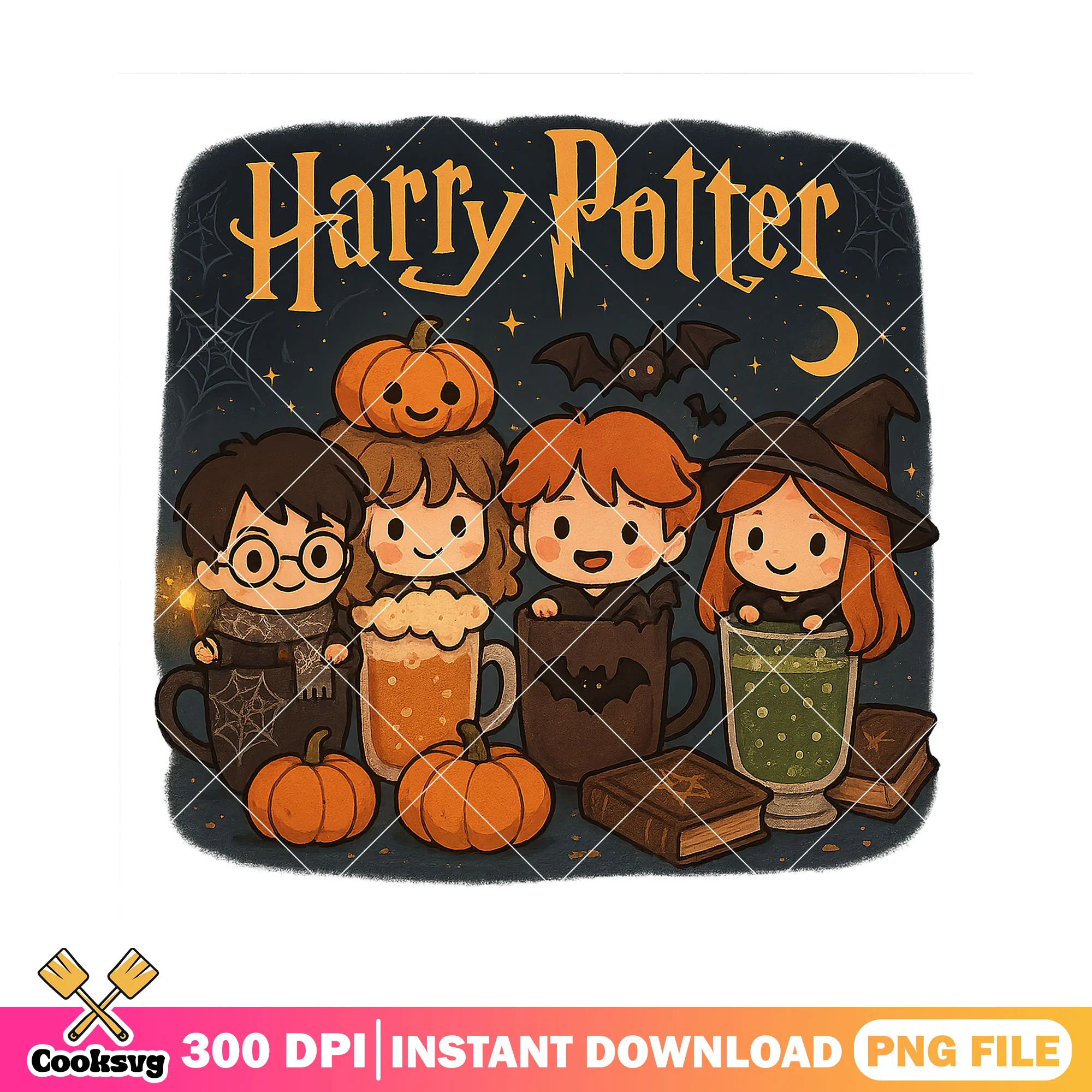 Halloween hogwarts desserts png, harry potter png, love halloween png