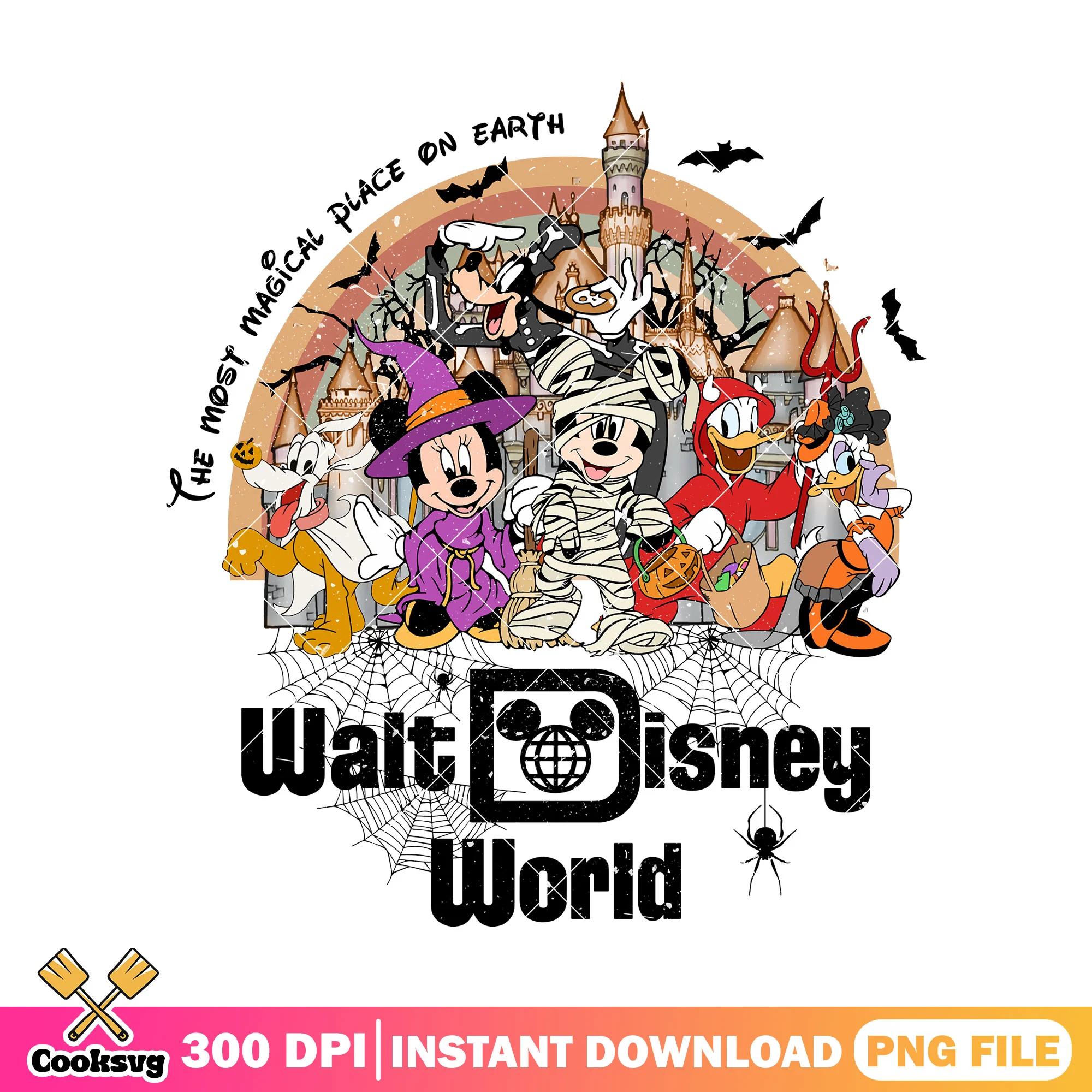 Halloween magical place png, disney land png, halloween town png