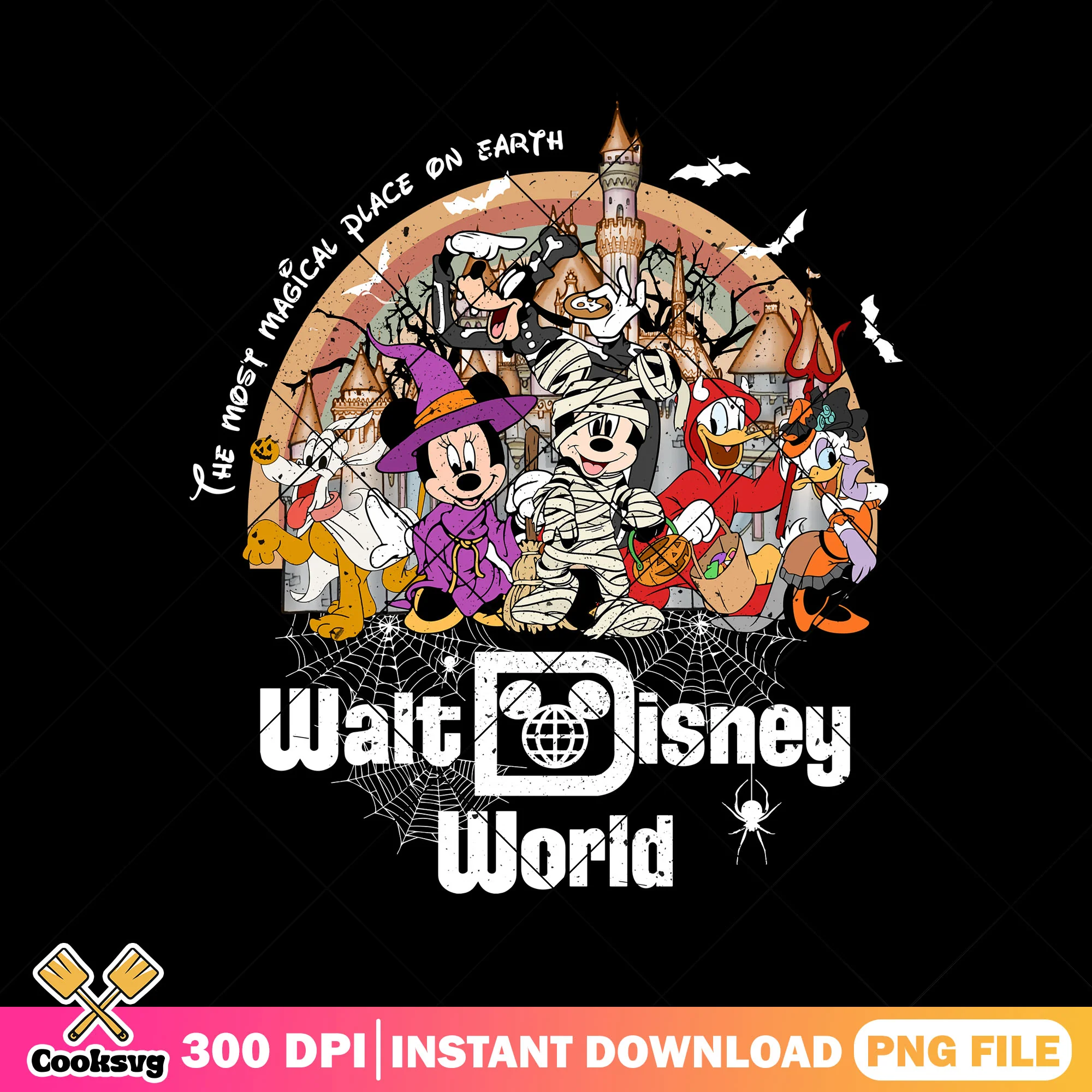 Halloween magical places png, disney world png, halloween town png