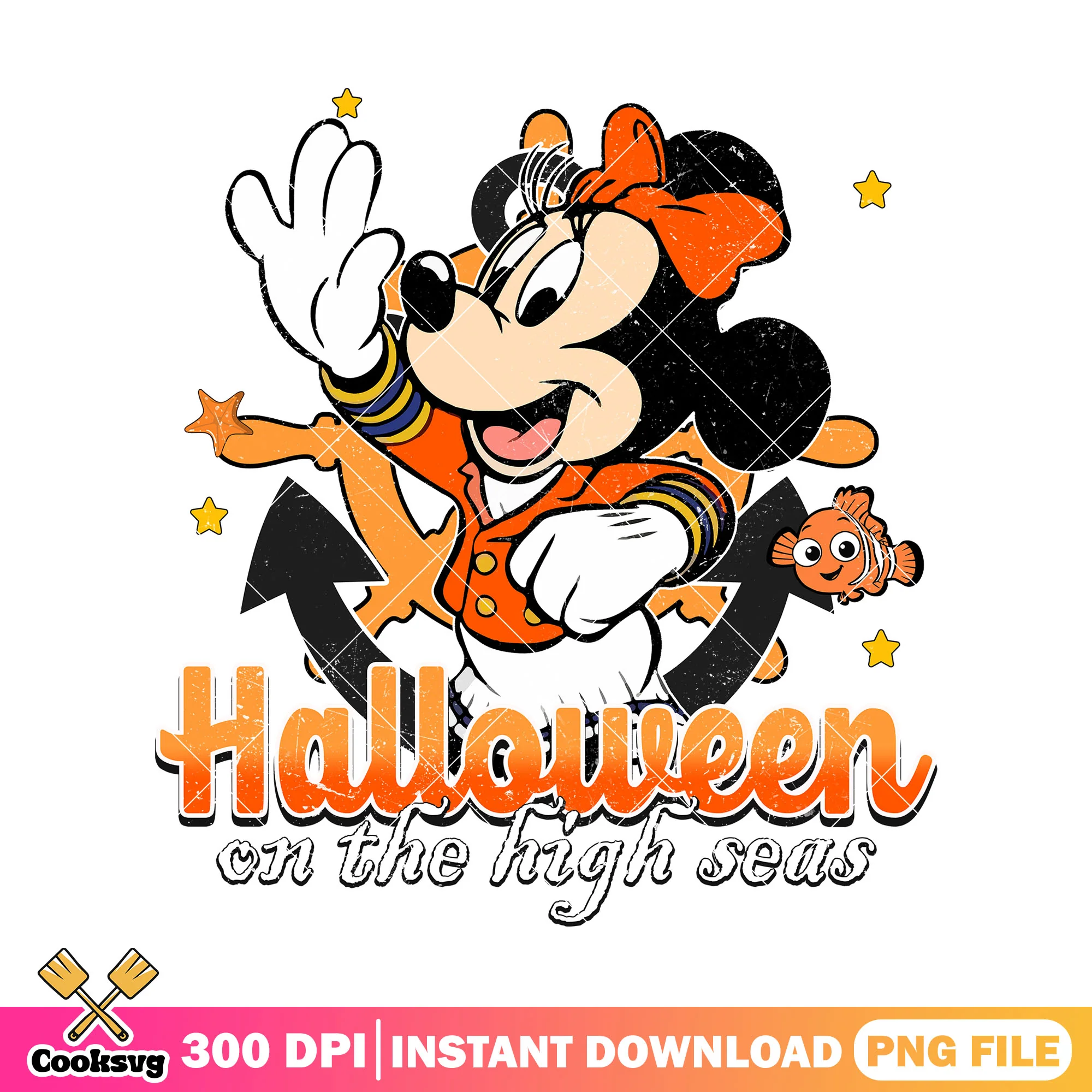 Halloween on the high seas png, halloween cute png, minnie cute png