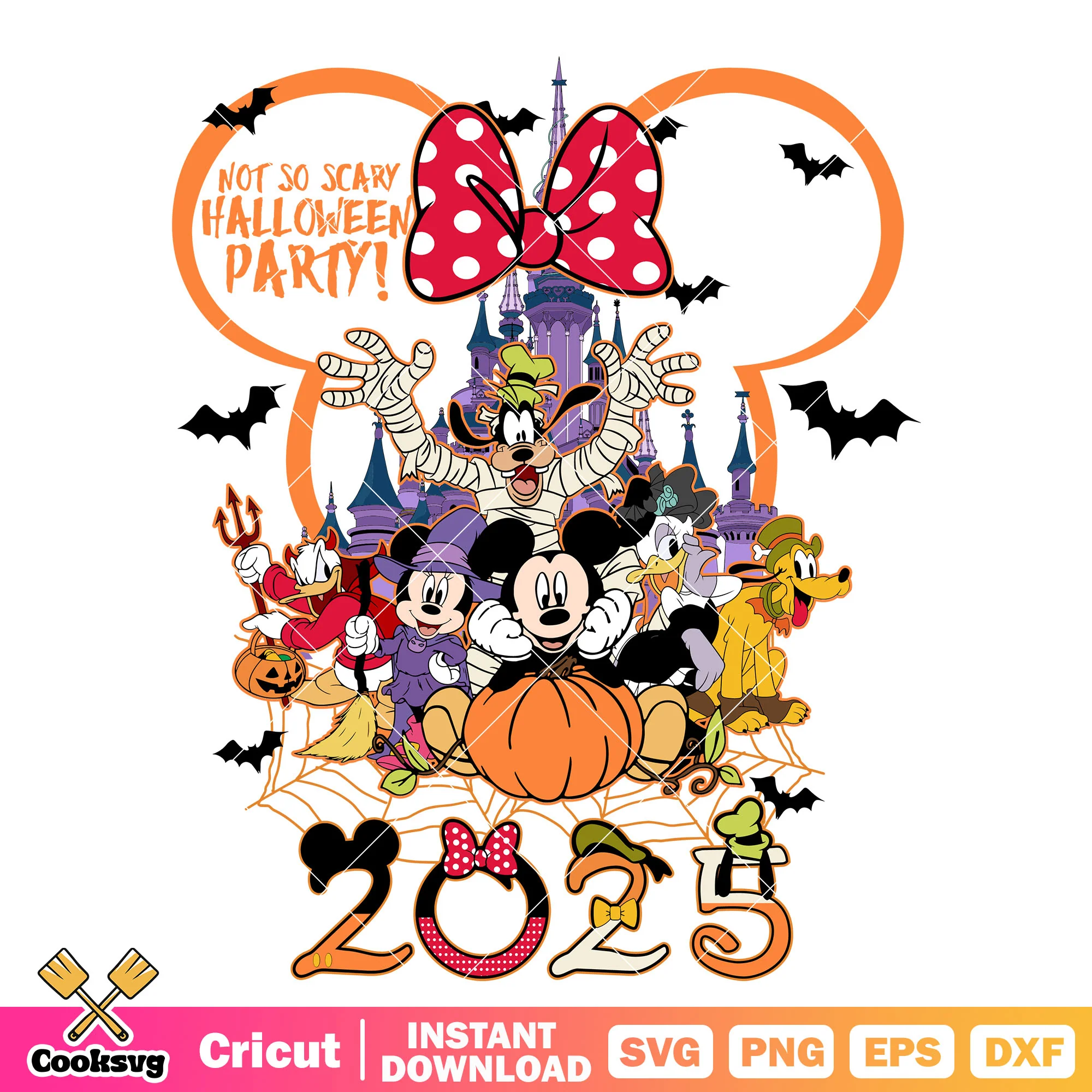 Halloween party minnie svg, halloween 2025 svg, minnie friends svg