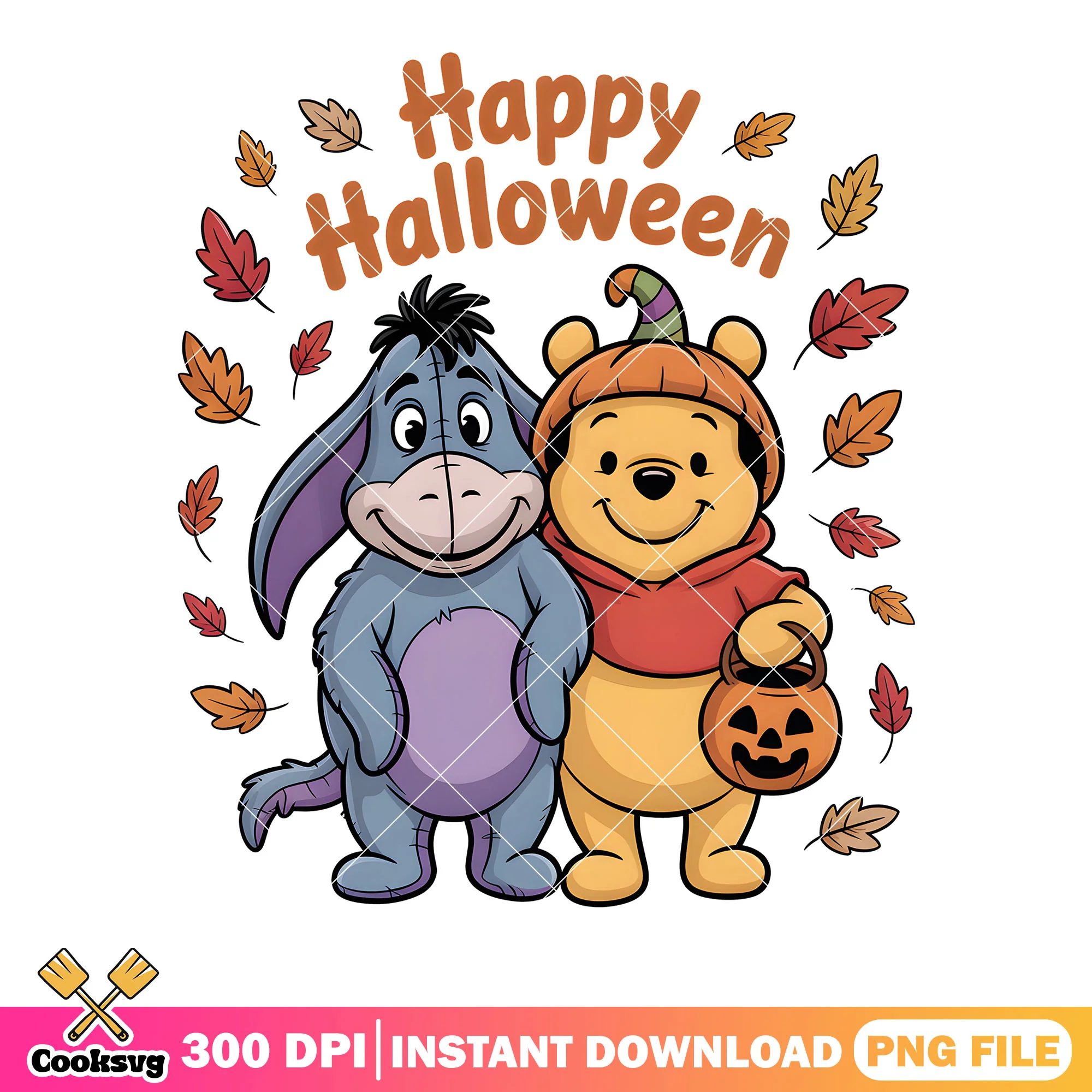 Halloween pooh custom png, disney eeyore png, disney pooh bear png