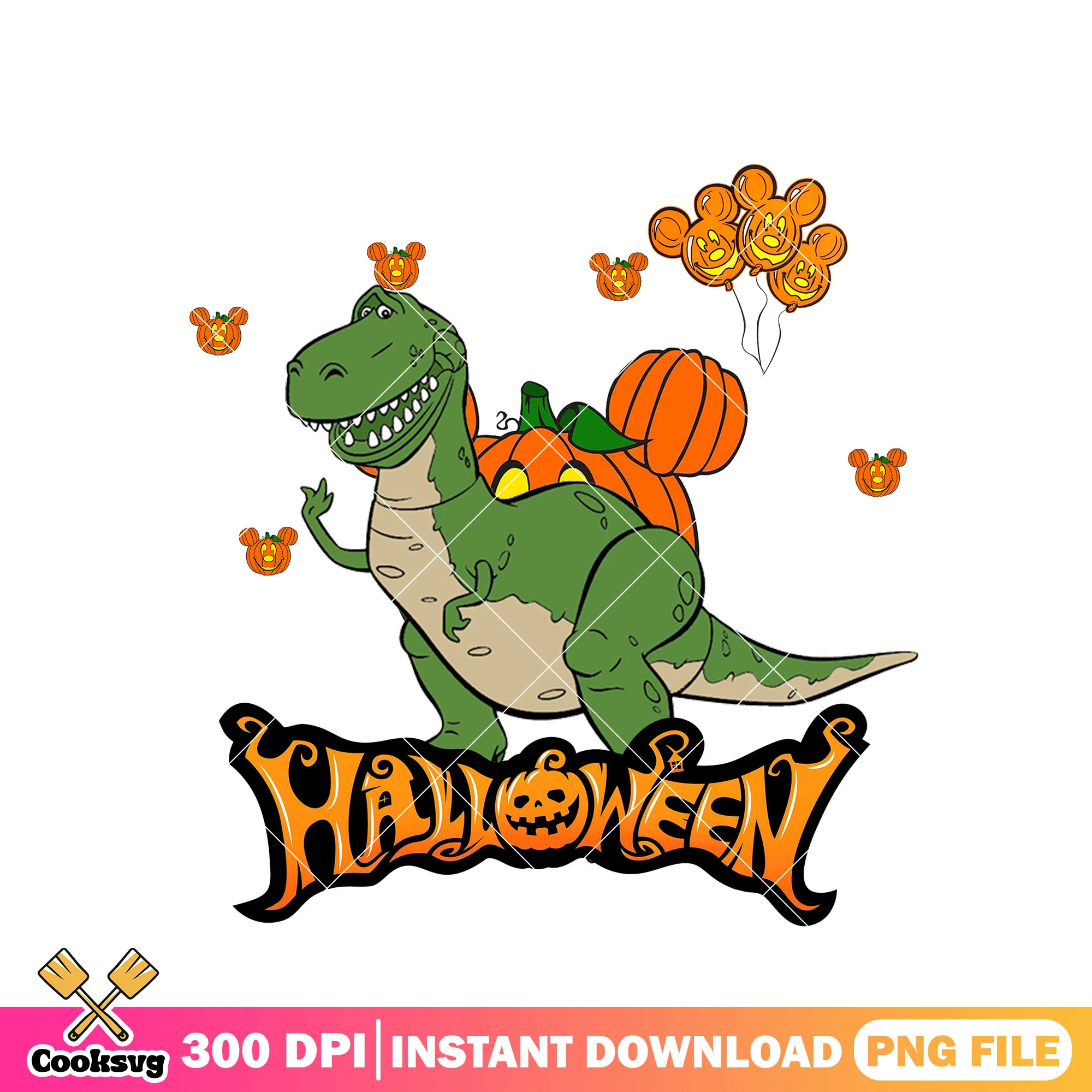 Halloween rex toy design png, disney art png, halloween art png