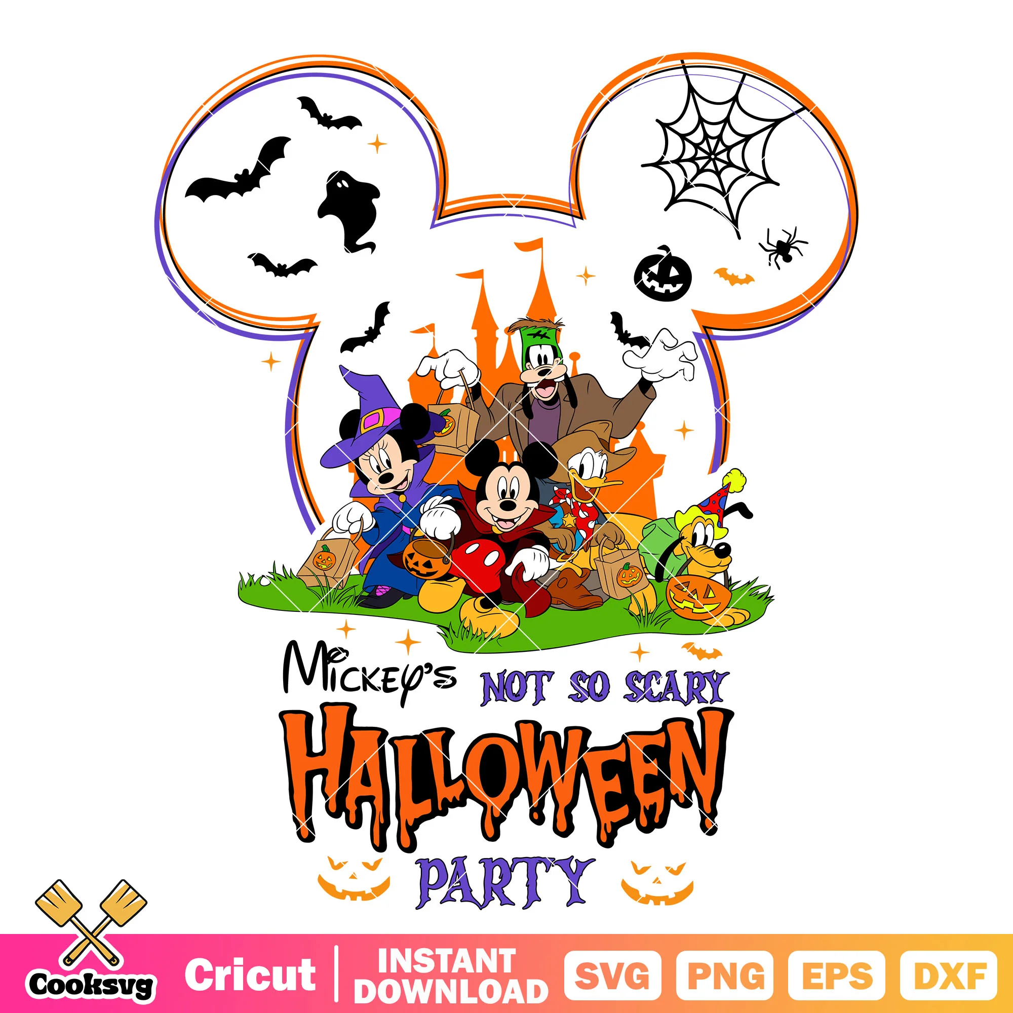 Halloween scary party mickey svg, halloween 2025 svg, mickey friends svg
