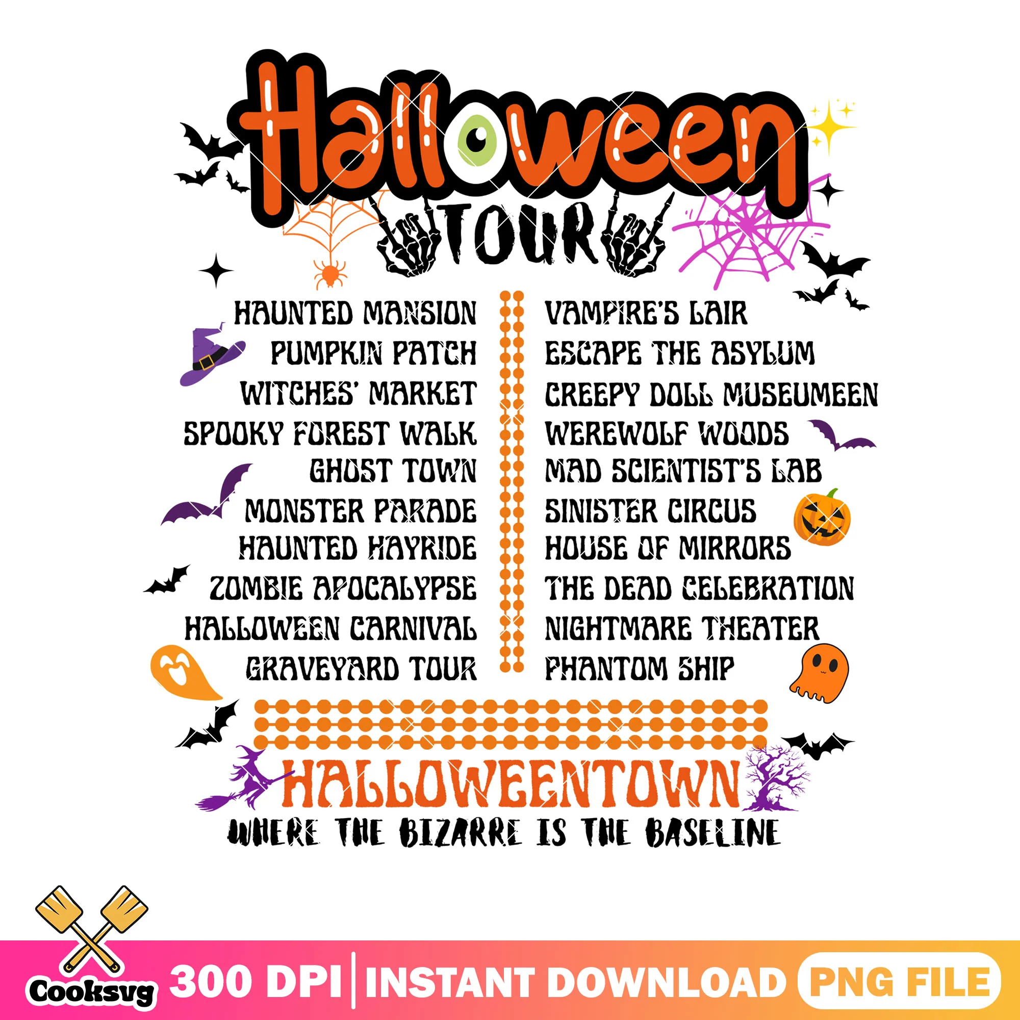 Halloween tour ghost png, halloween town png, disney halloween png