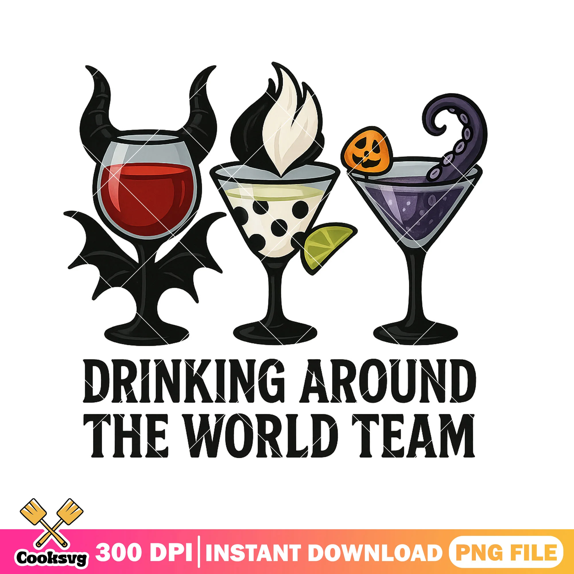 Halloween villain drink png, disney villains png, halloween jokes png
