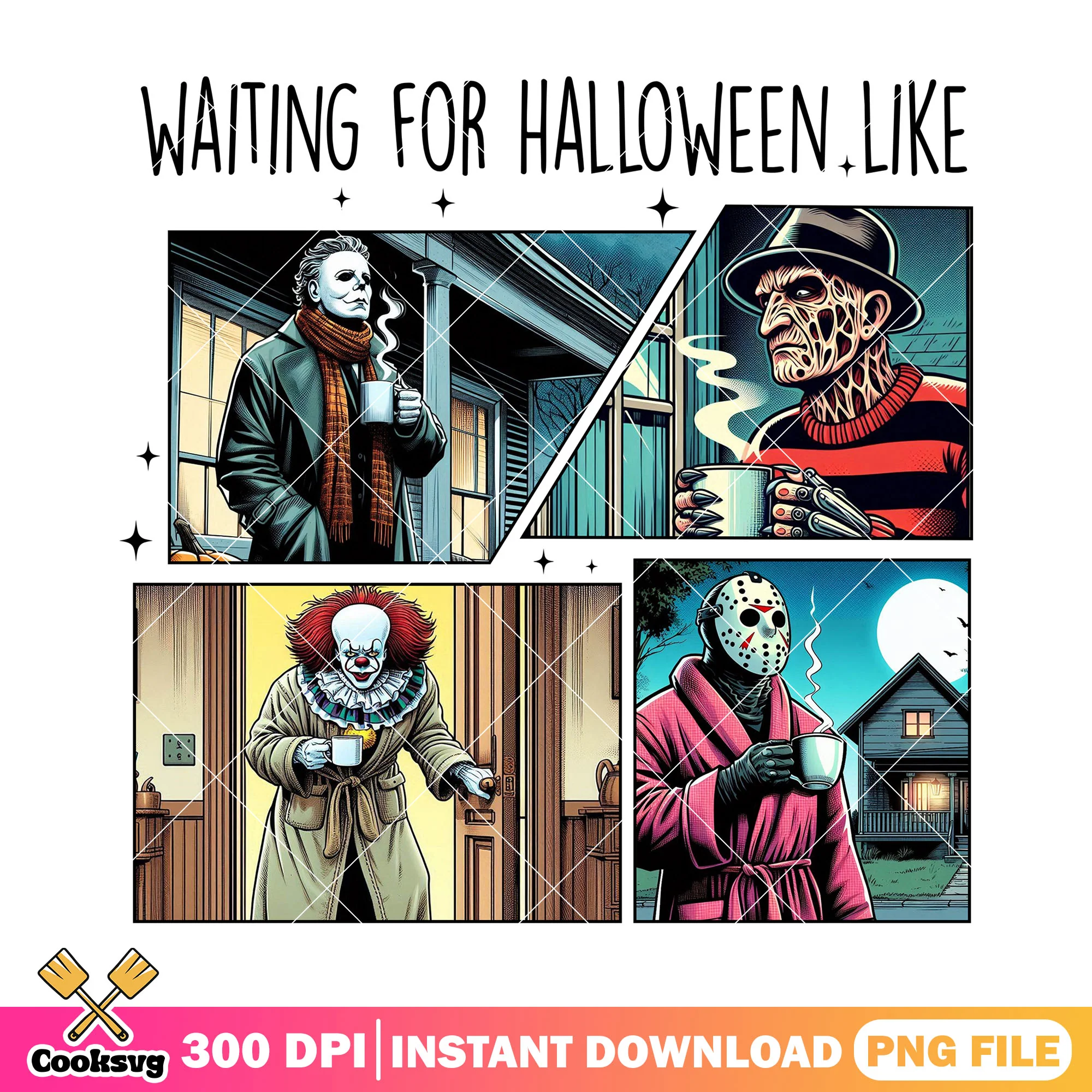 Halloween waiting like png, halloween png, horror jason voorhees png