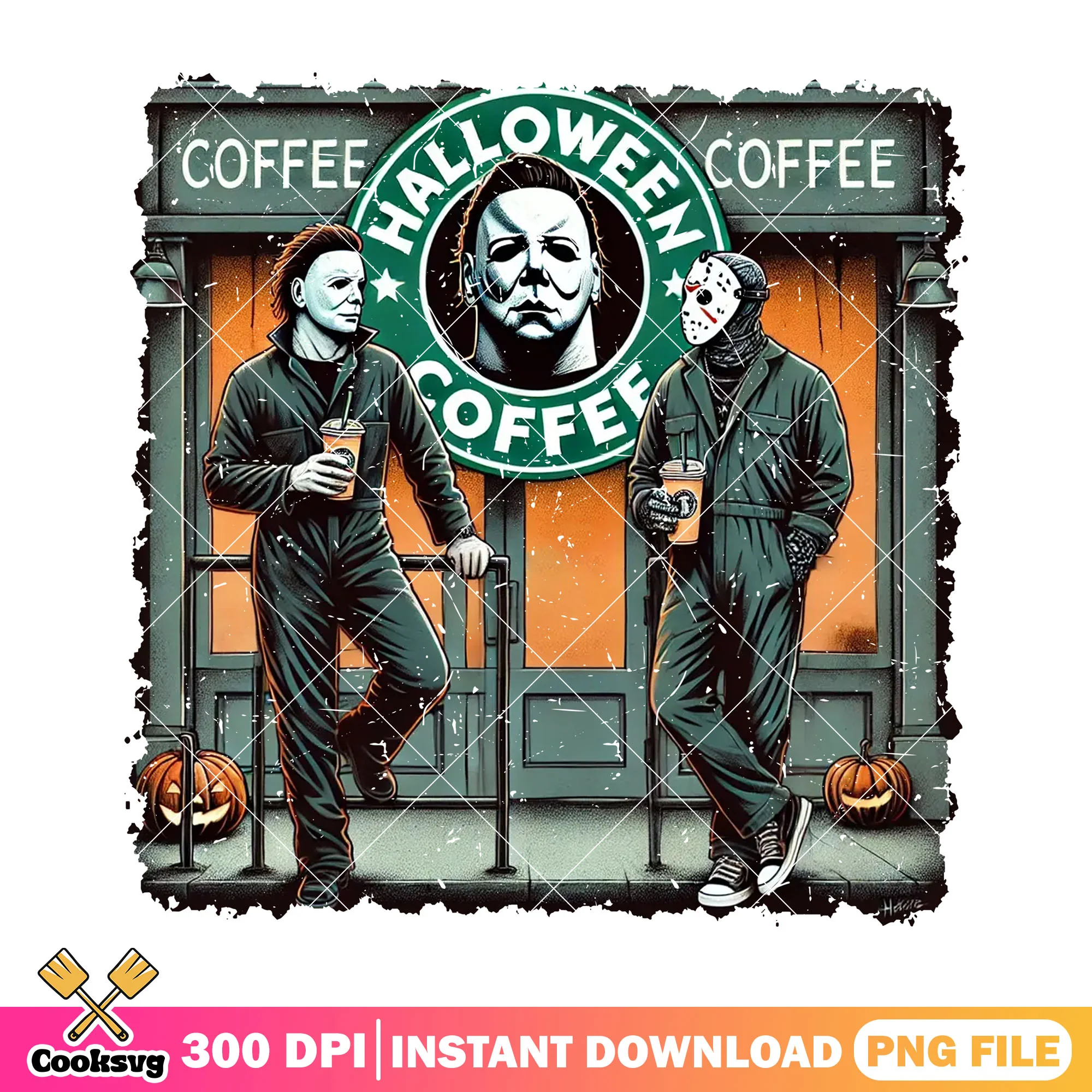 Halloween with murderers png, film horror png, horror halloween png