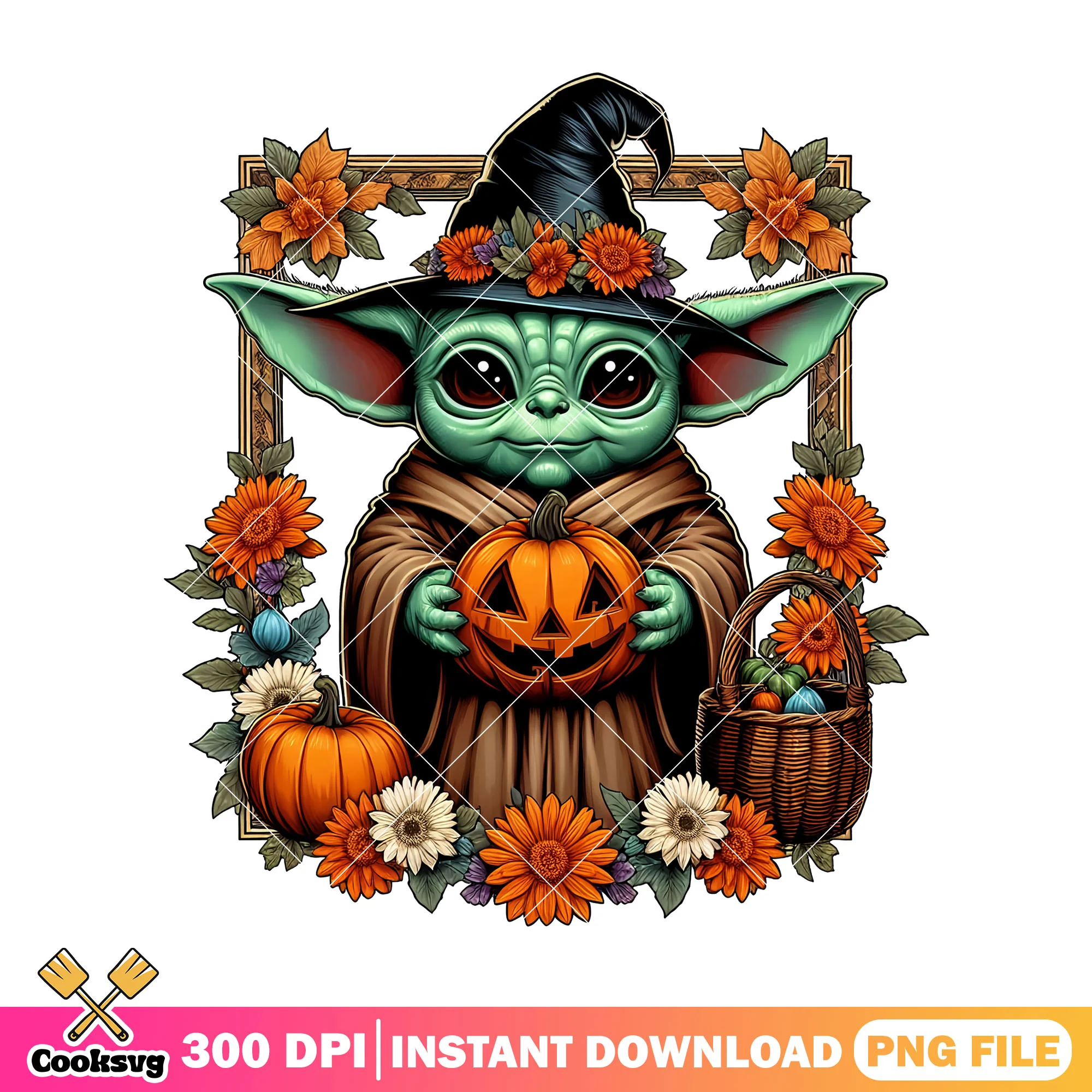 Halloween yoda with basket png, disney world png, halloween costumes