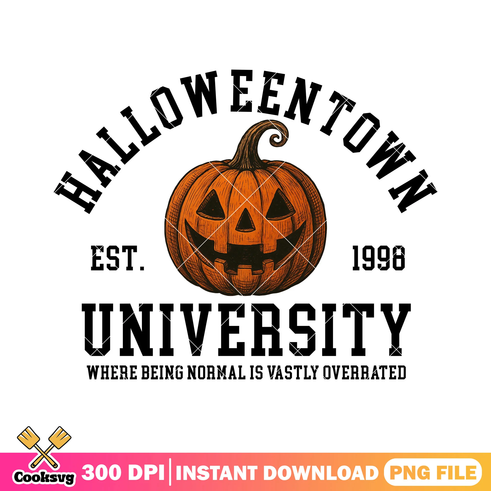 Halloweentown university est 1998 png, halloween pumpkin png