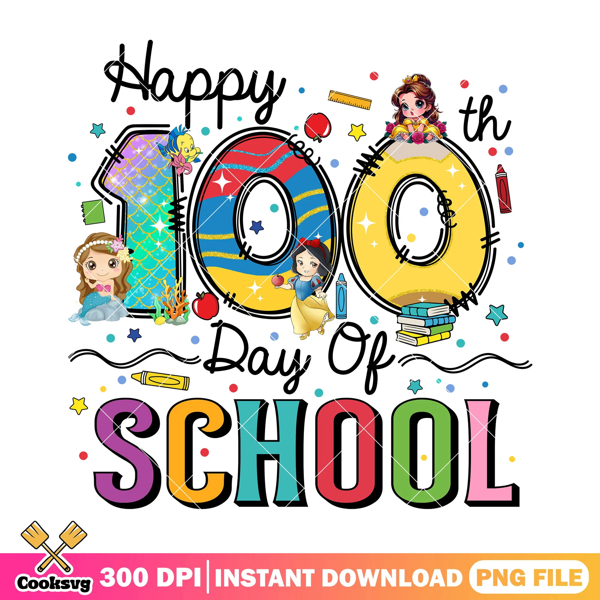 Happy 100 days school png, happy back to school png, disney land png