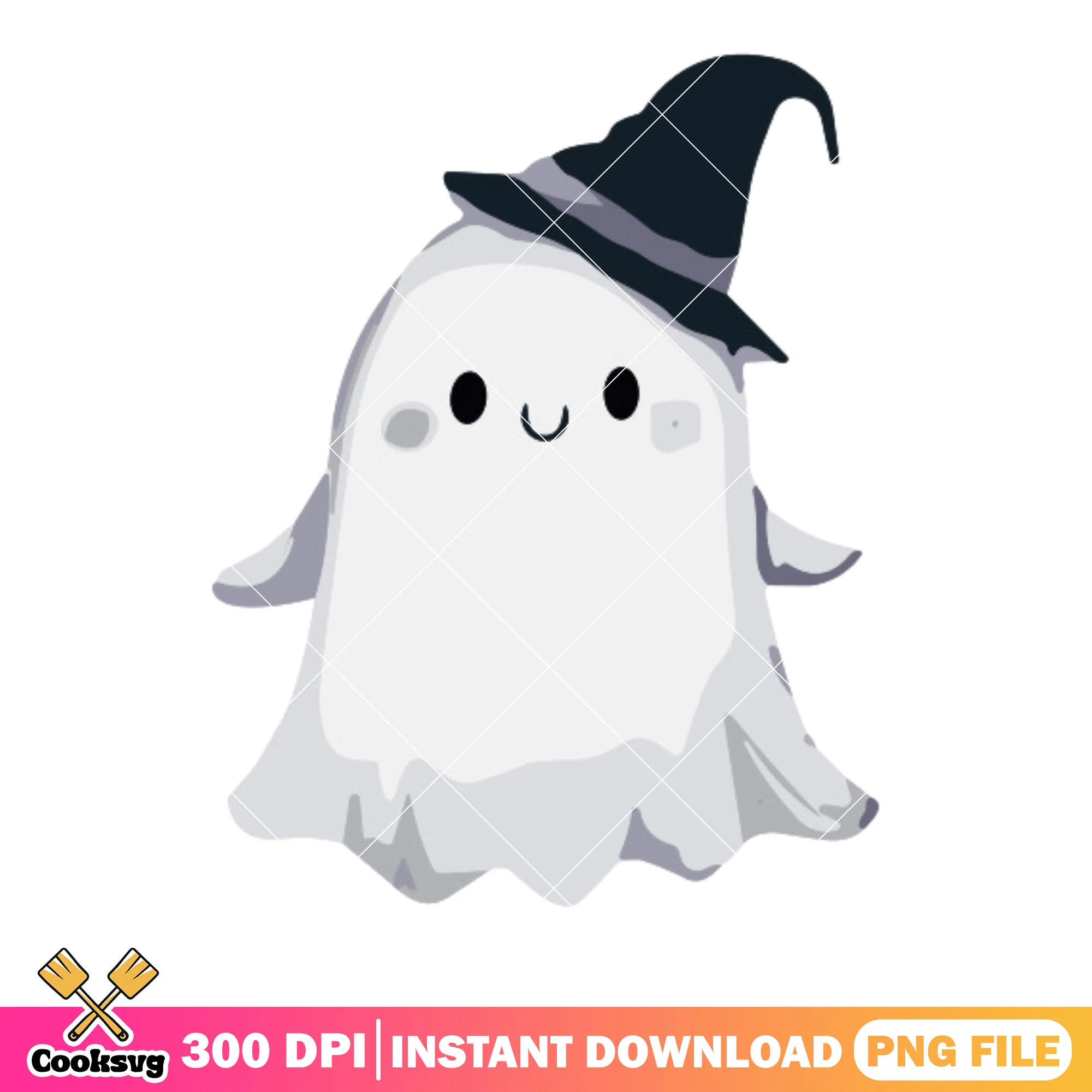 Happy Chibi ghost png, yellow eyes png, cute halloween costumes png