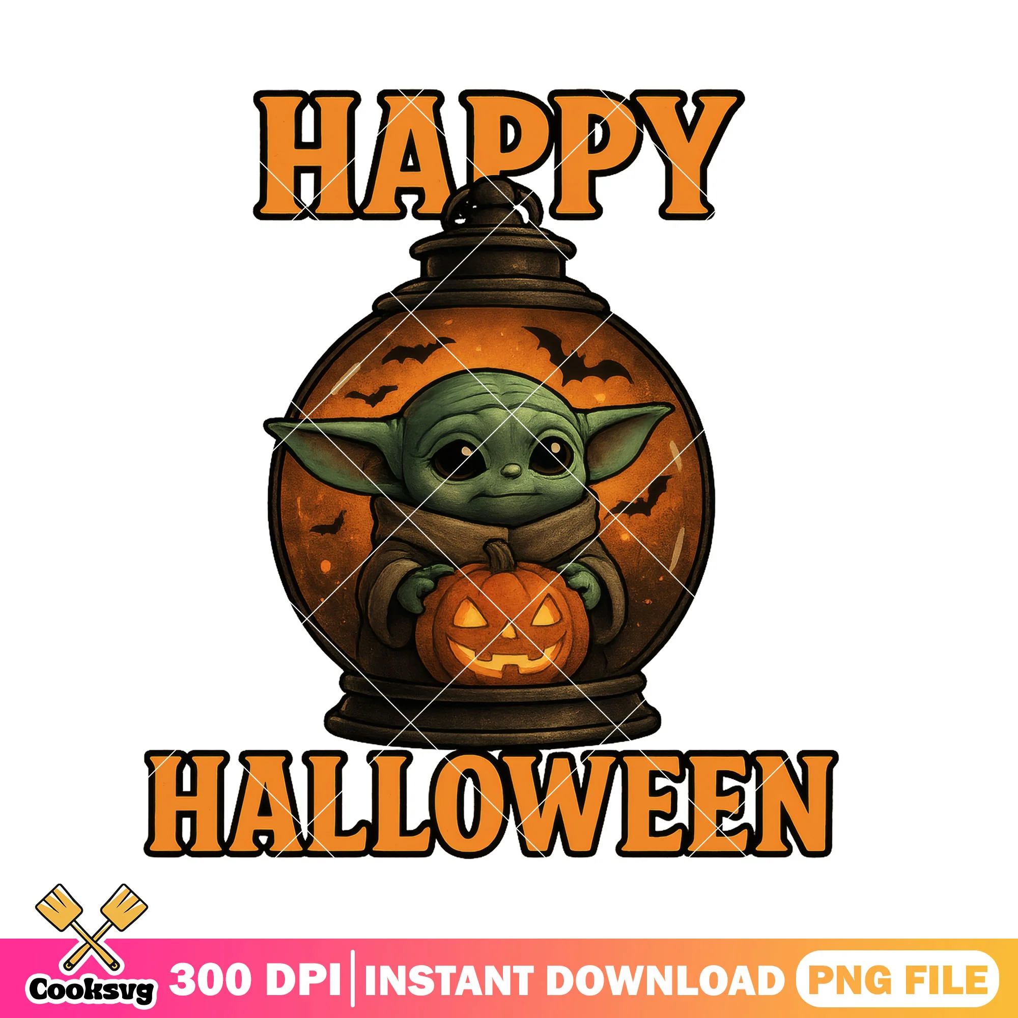 Happy halloween lights png, baby yoda png, halloween movies png