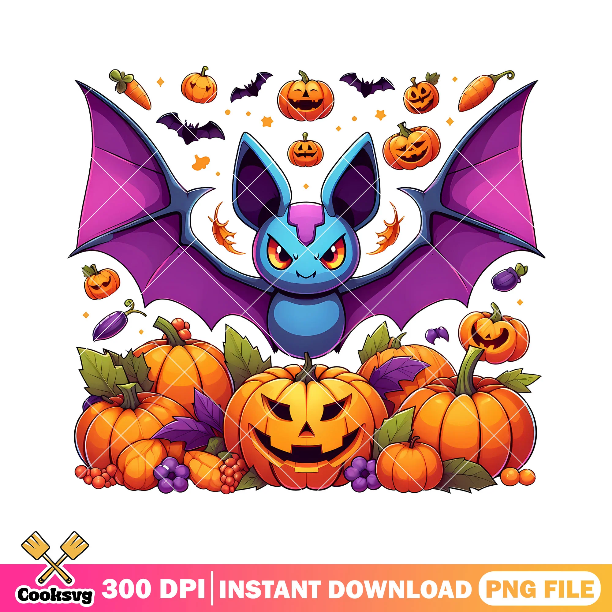 Happy Halloween Zubat png, cartoon movie png, halloween decor png