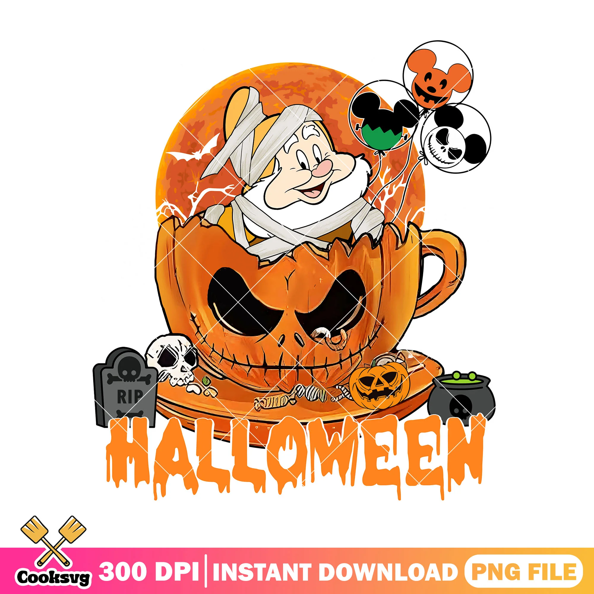 Happy in a pumpkin horror png, halloween happy png, disney land png