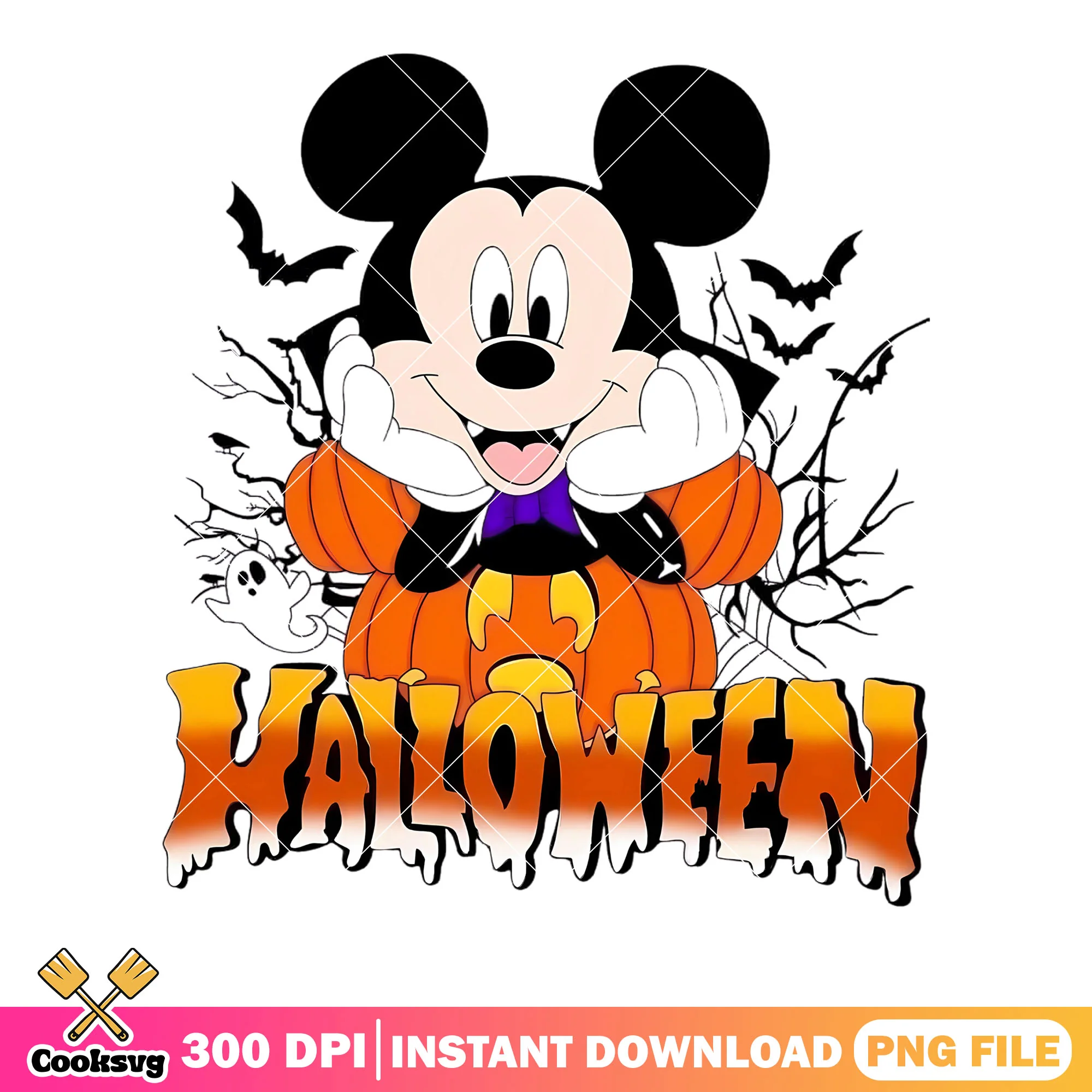 Happy Mickey mouse png, scary bats png, halloween disney png