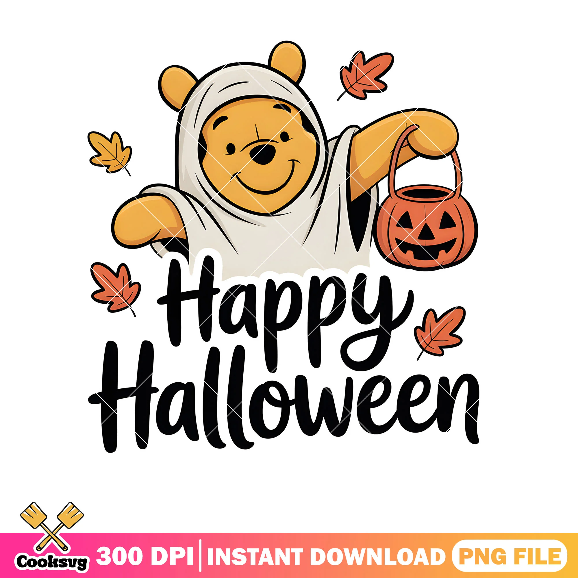 Happy pooh halloween ghost png, pooh bear png, disney halloween png