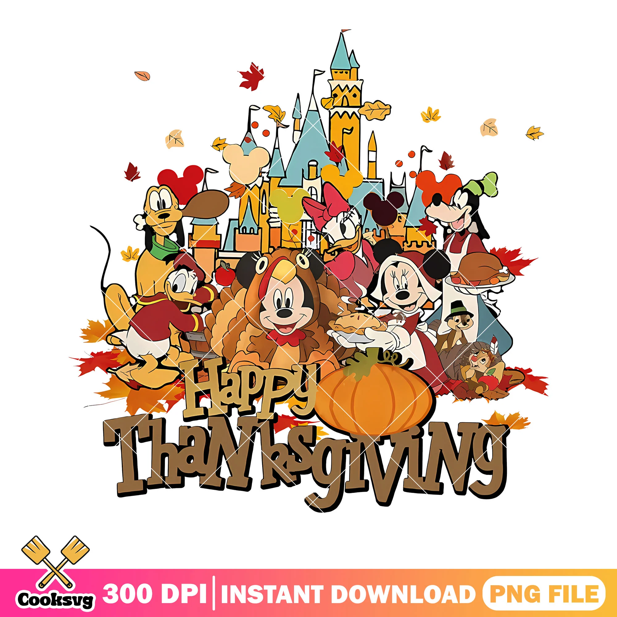 Happy thanksgiving png, mickey and friends png, disney png
