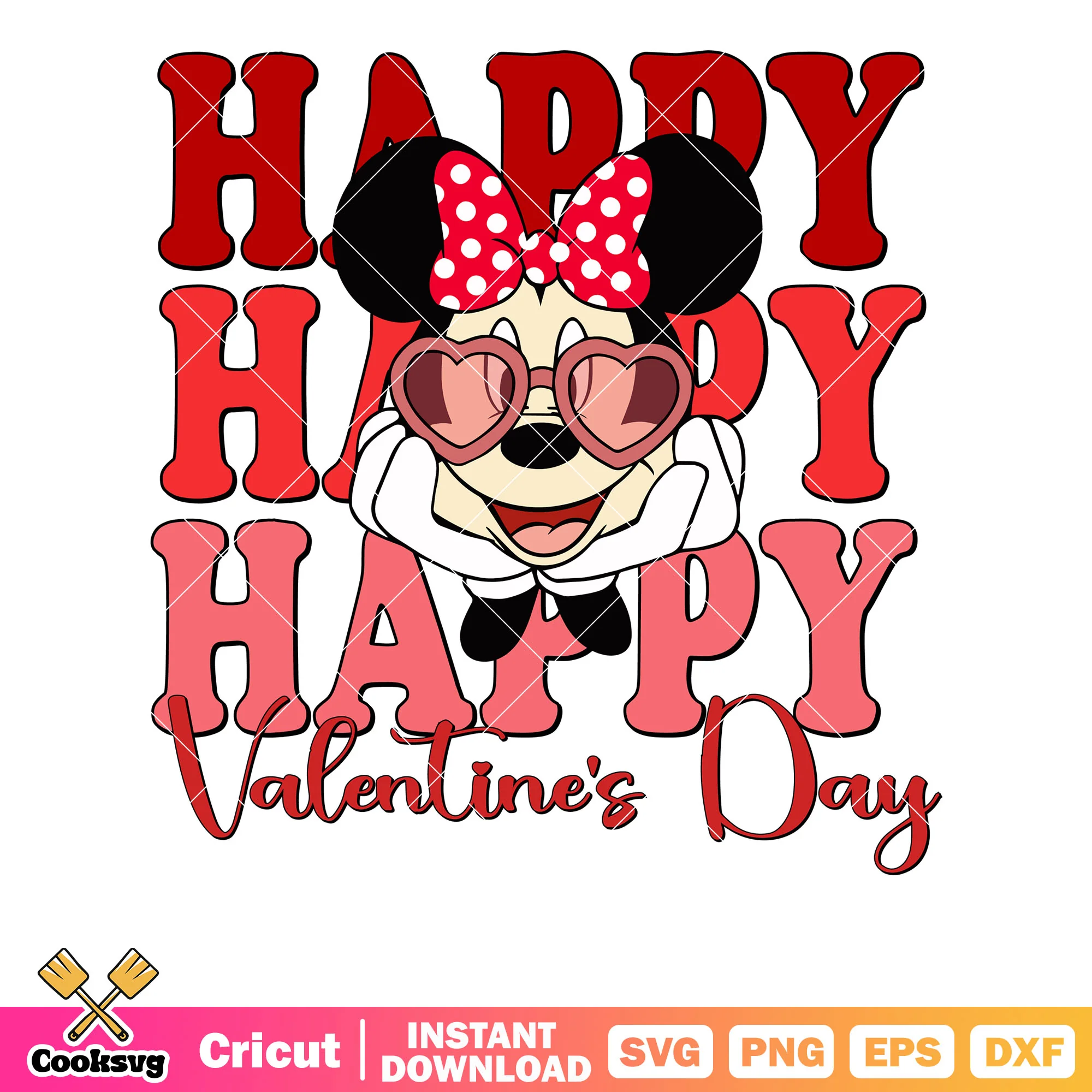 Happy valentine day with minnie svg, minnie mouse valentine svg