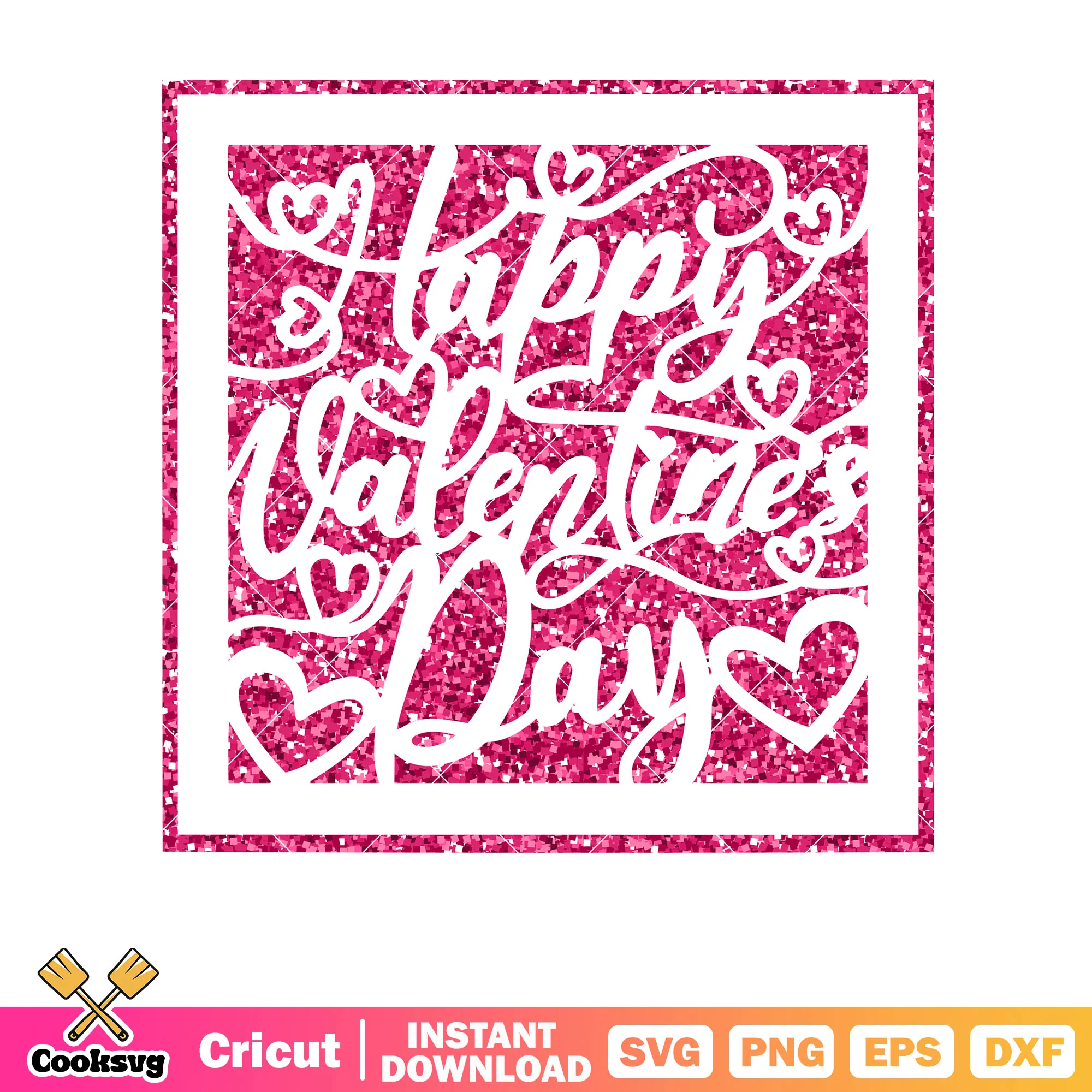 Happy valentines day rectangle svg, happy valentine day svg