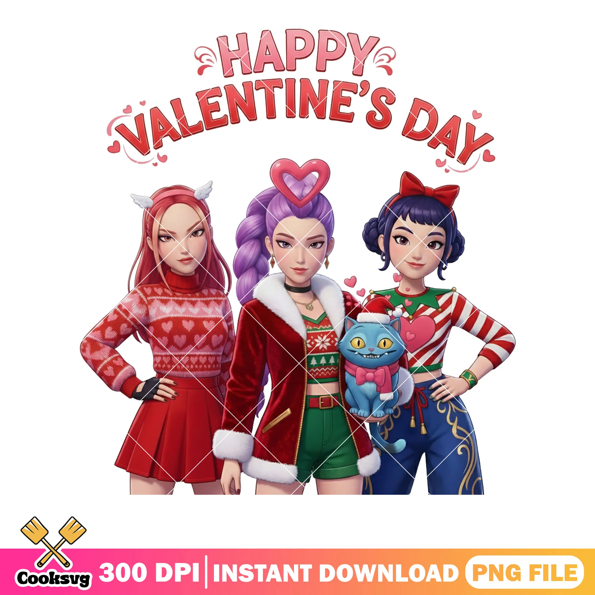 Happy valentines happy wife png, valentines png, valentines huntrix png