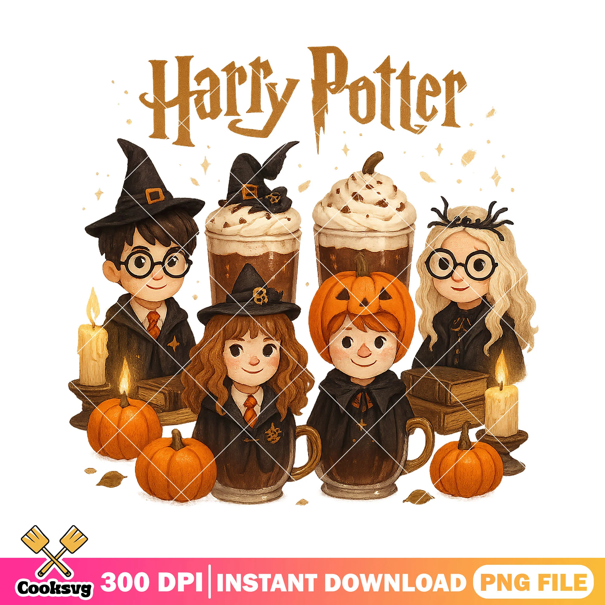 Harry potter cafe png, scary halloween png, happy halloween png