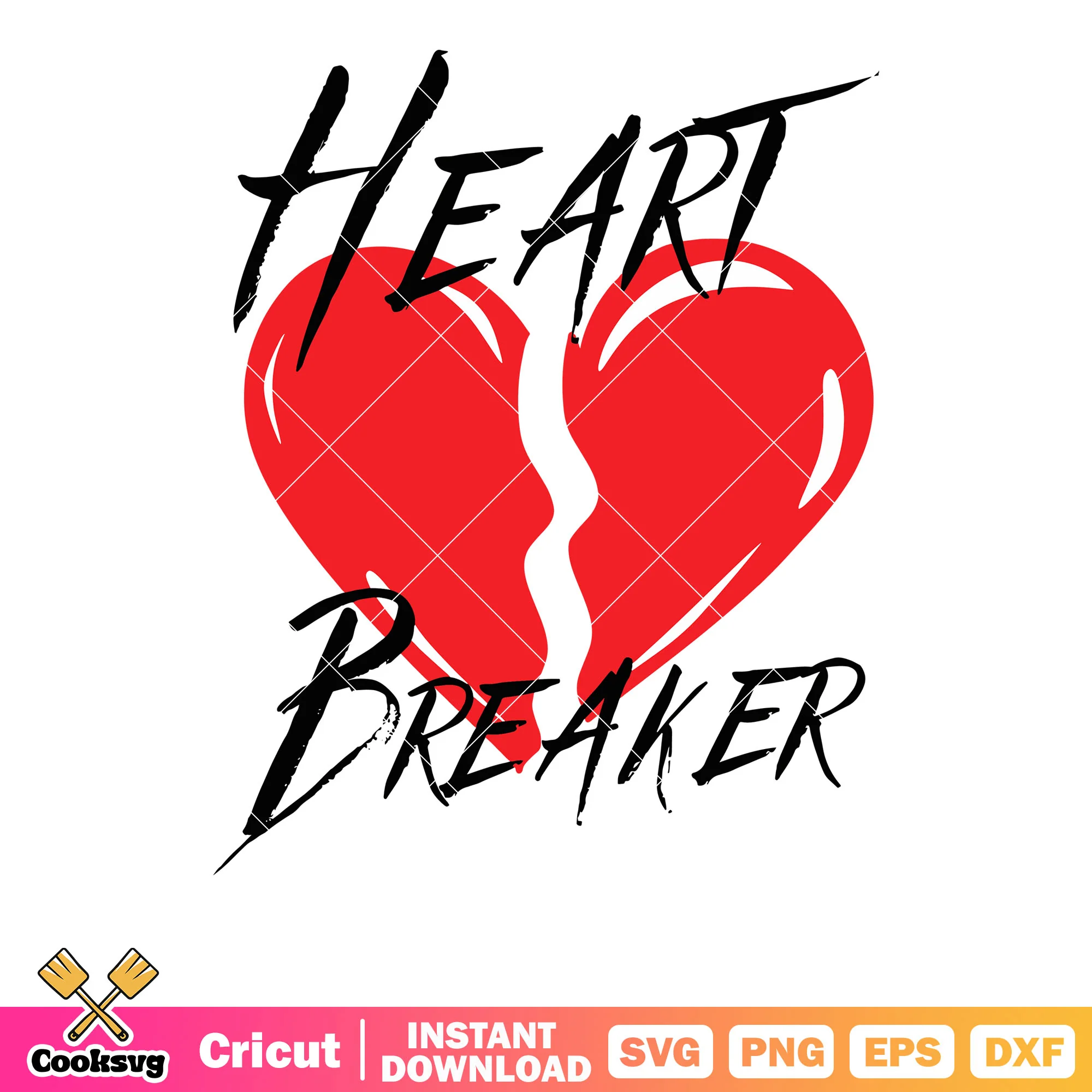 Heart breaker love valentine svg, heart break svg, love valentine svg