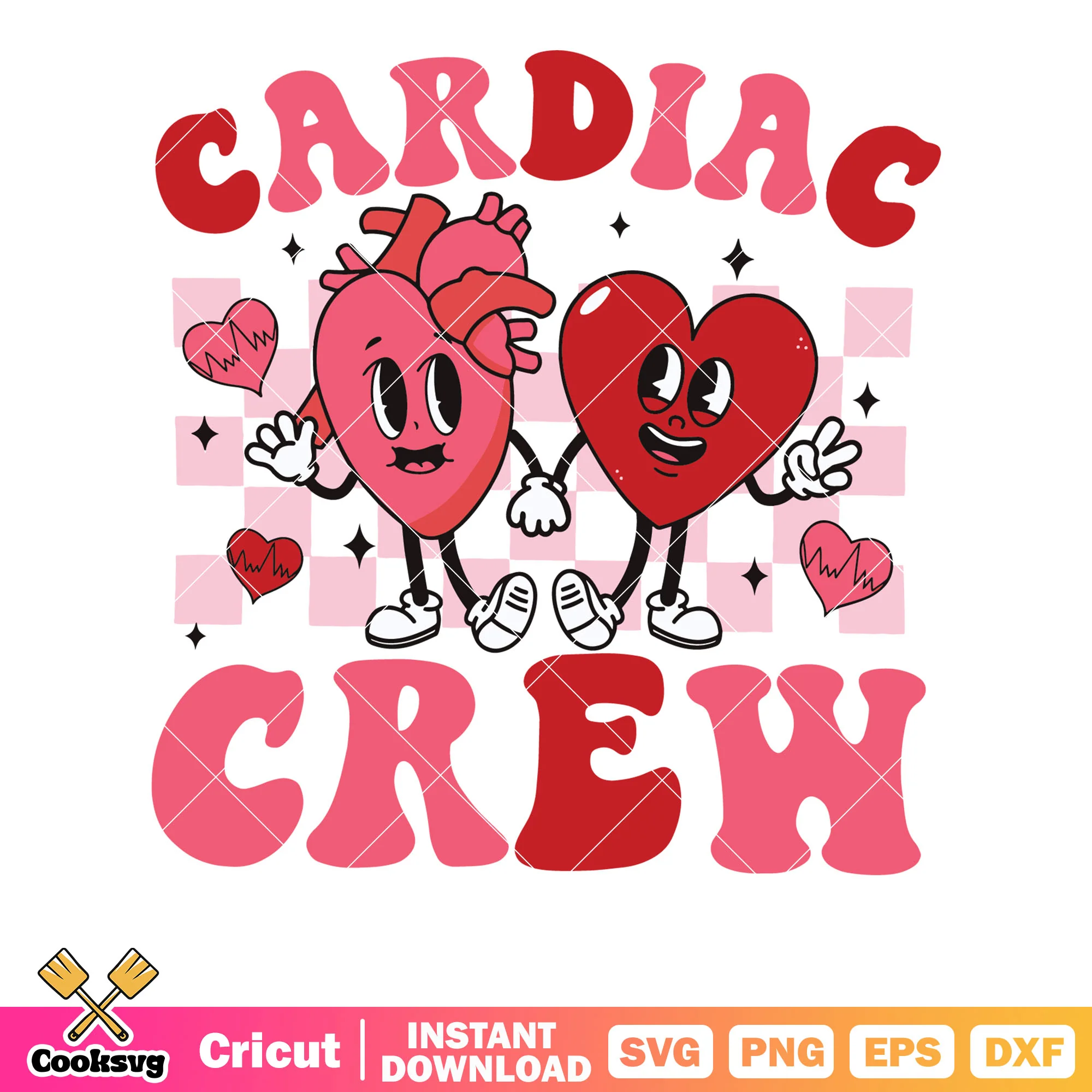 Heart cardiac crew love valentine svg, valentine hearts svg