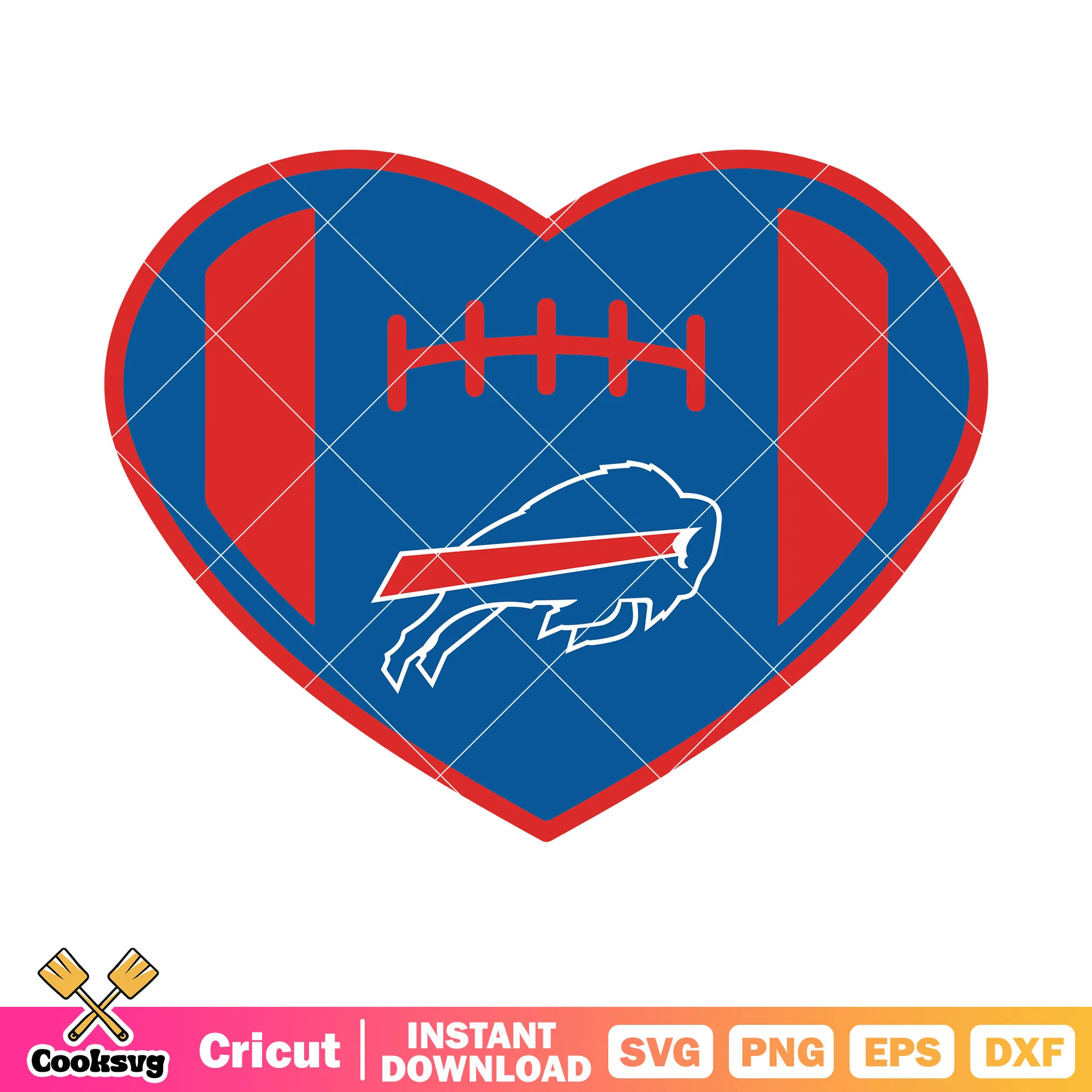 Heart shape ball buffalo svg, buffalo bills svg, nfl football svg