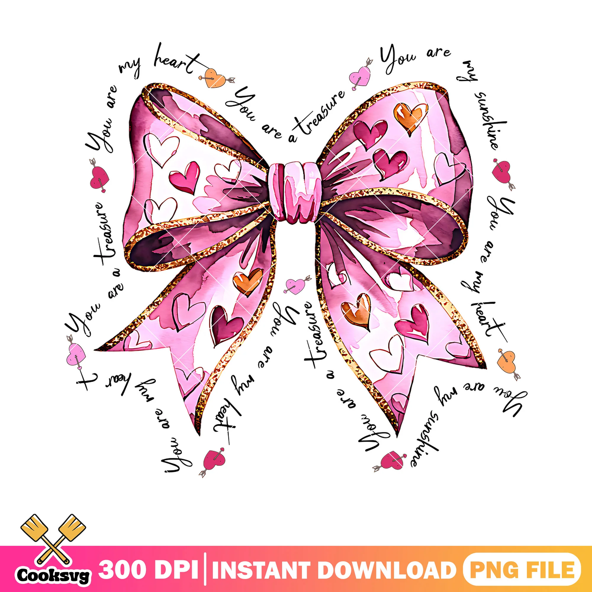 Heart valentine bow png, valentines day png, valentines poster png