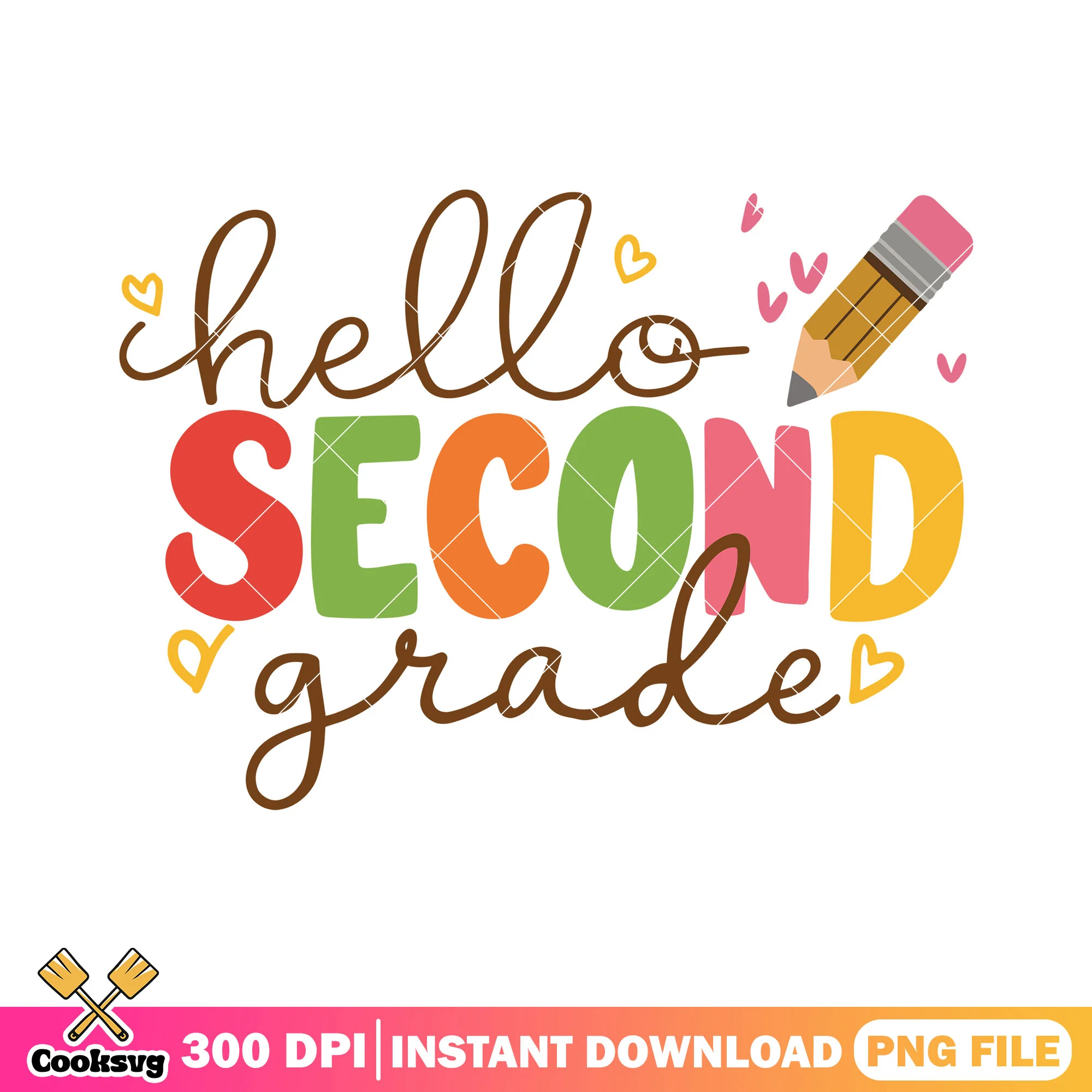 Hello file second grade png, cute font png, back to school logo png
